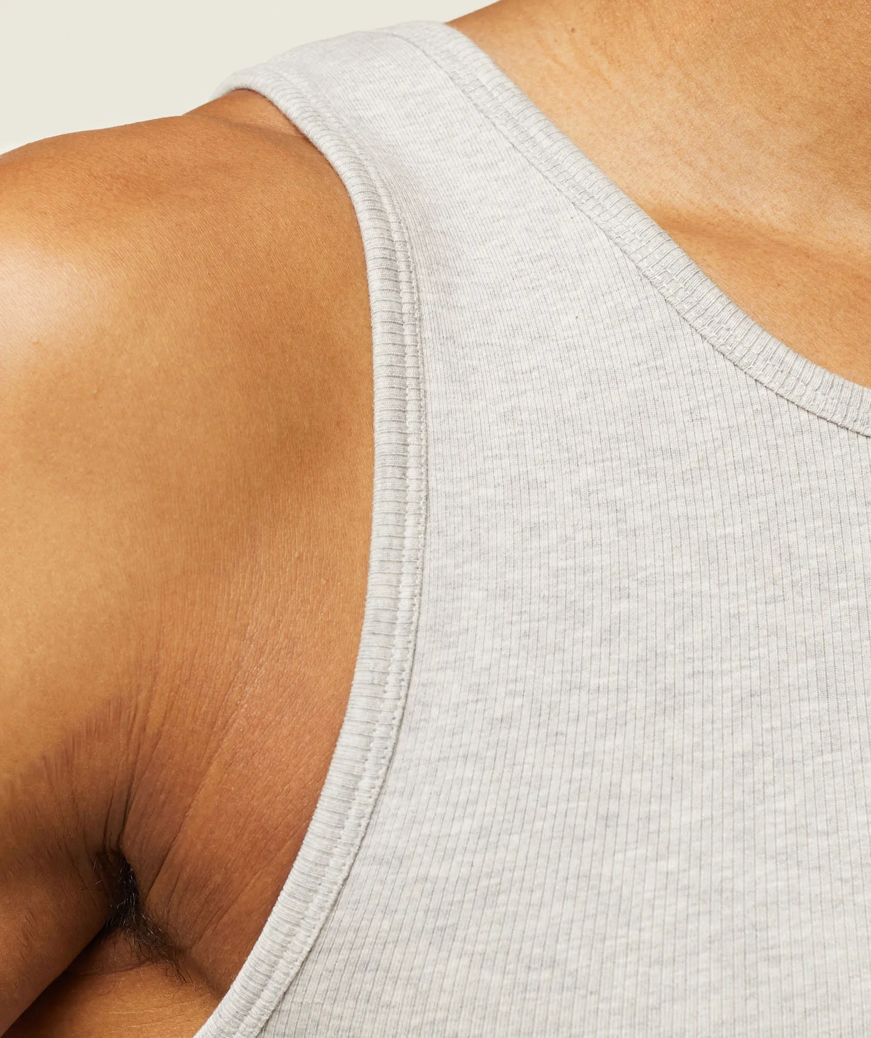 Gymshark everywear Ribbed Tank - Light Grey Core Marl sold by Gymshark product image thumbnail 5