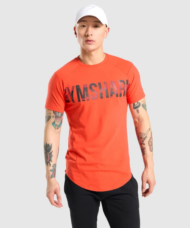 Gymshark Bold T-Shirt - Orange/Camo sold by Gymshark