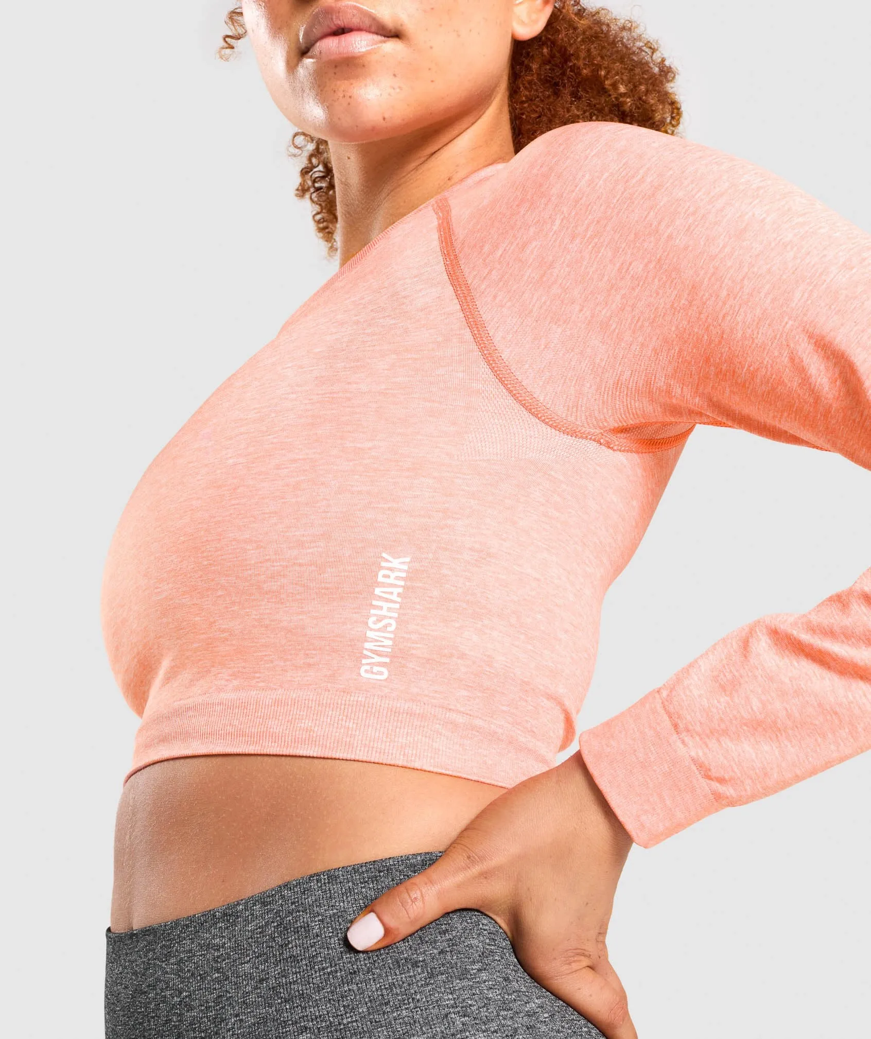 Gymshark Adapt Marl Seamless Long Sleeve Crop Top - Orange sold by Gymshark product image thumbnail 5