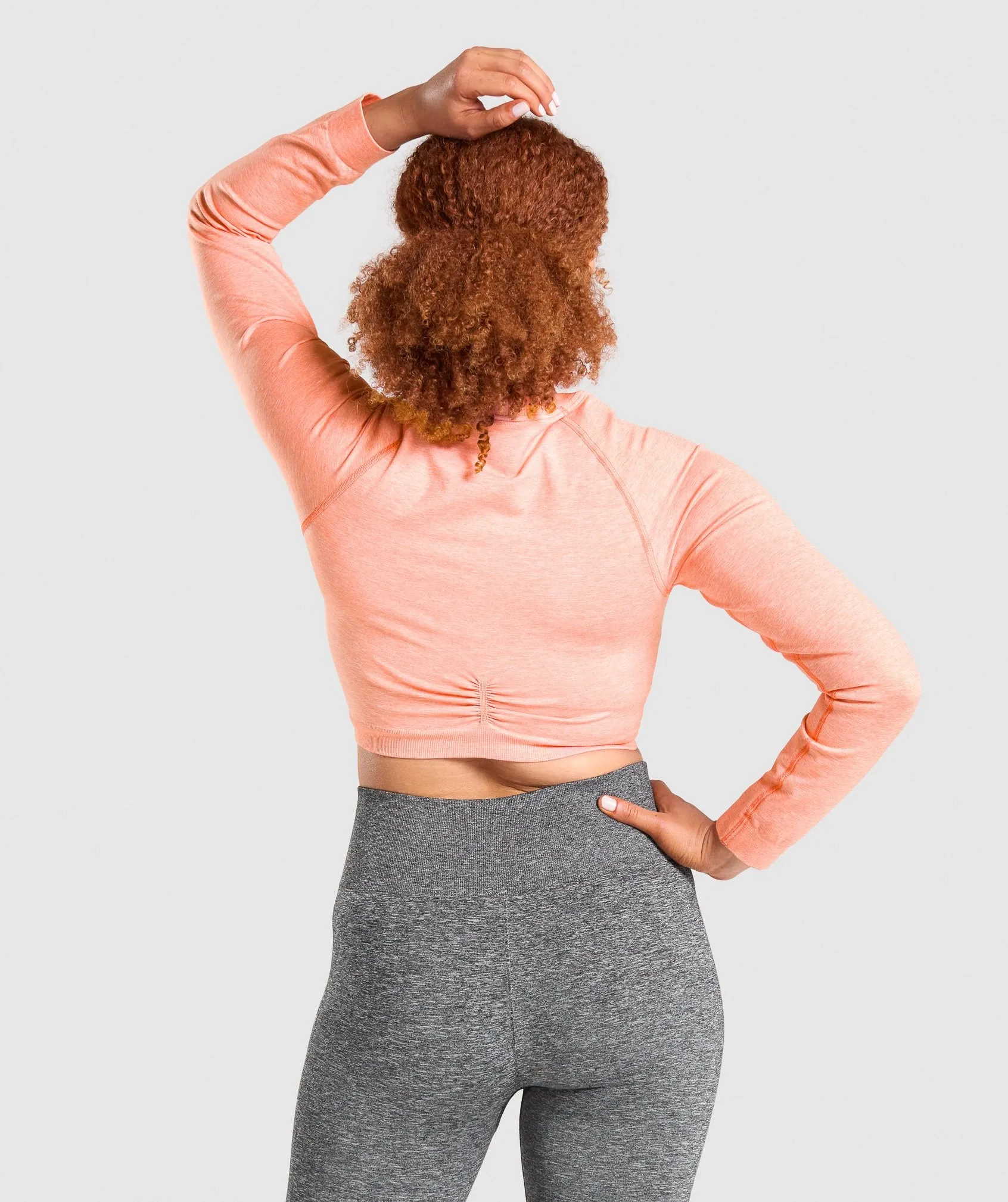 Gymshark Adapt Marl Seamless Long Sleeve Crop Top - Orange sold by Gymshark product image thumbnail 2