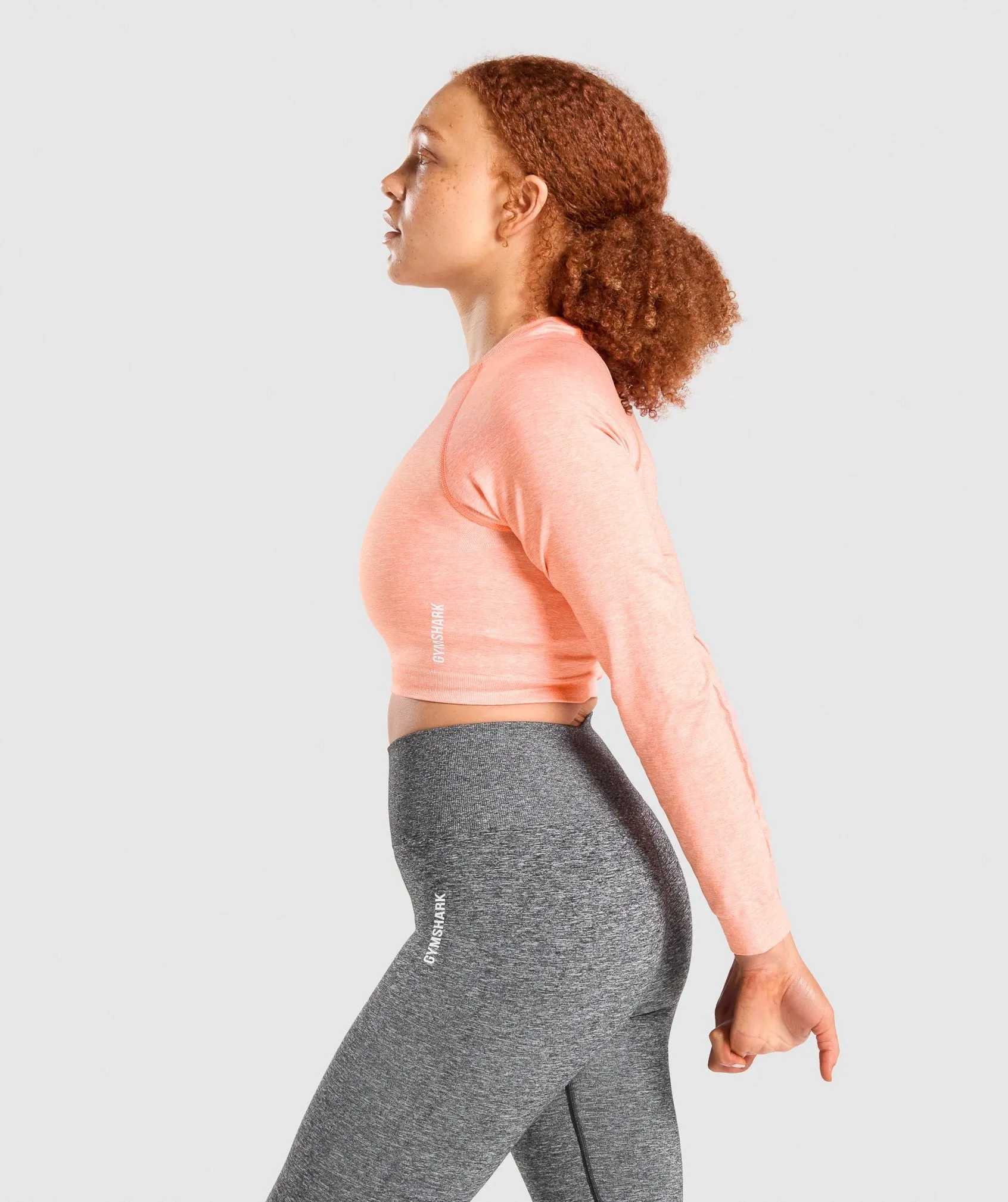 Gymshark Adapt Marl Seamless Long Sleeve Crop Top - Orange sold by Gymshark product image thumbnail 3