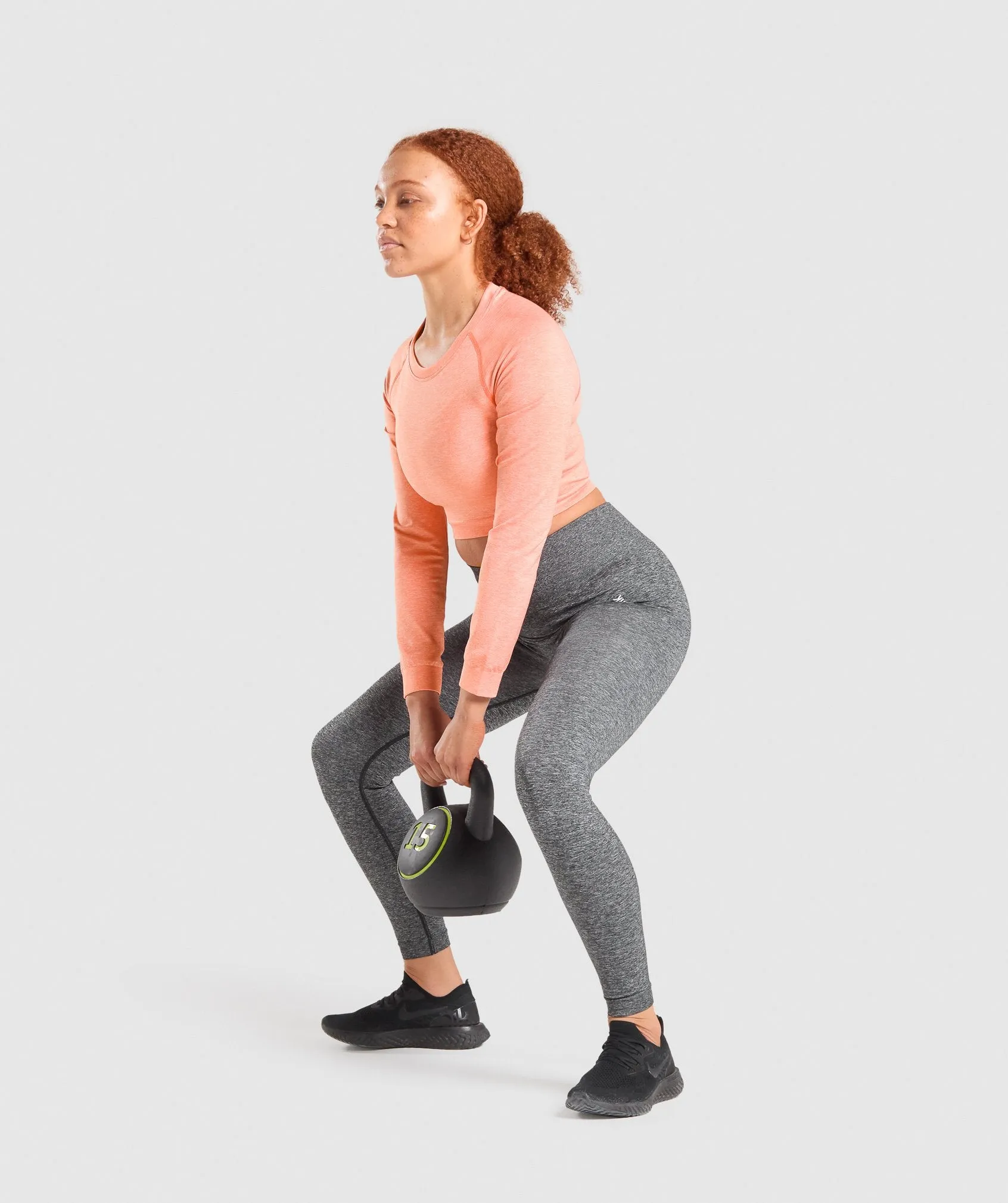 Gymshark Adapt Marl Seamless Long Sleeve Crop Top - Orange sold by Gymshark product image thumbnail 4