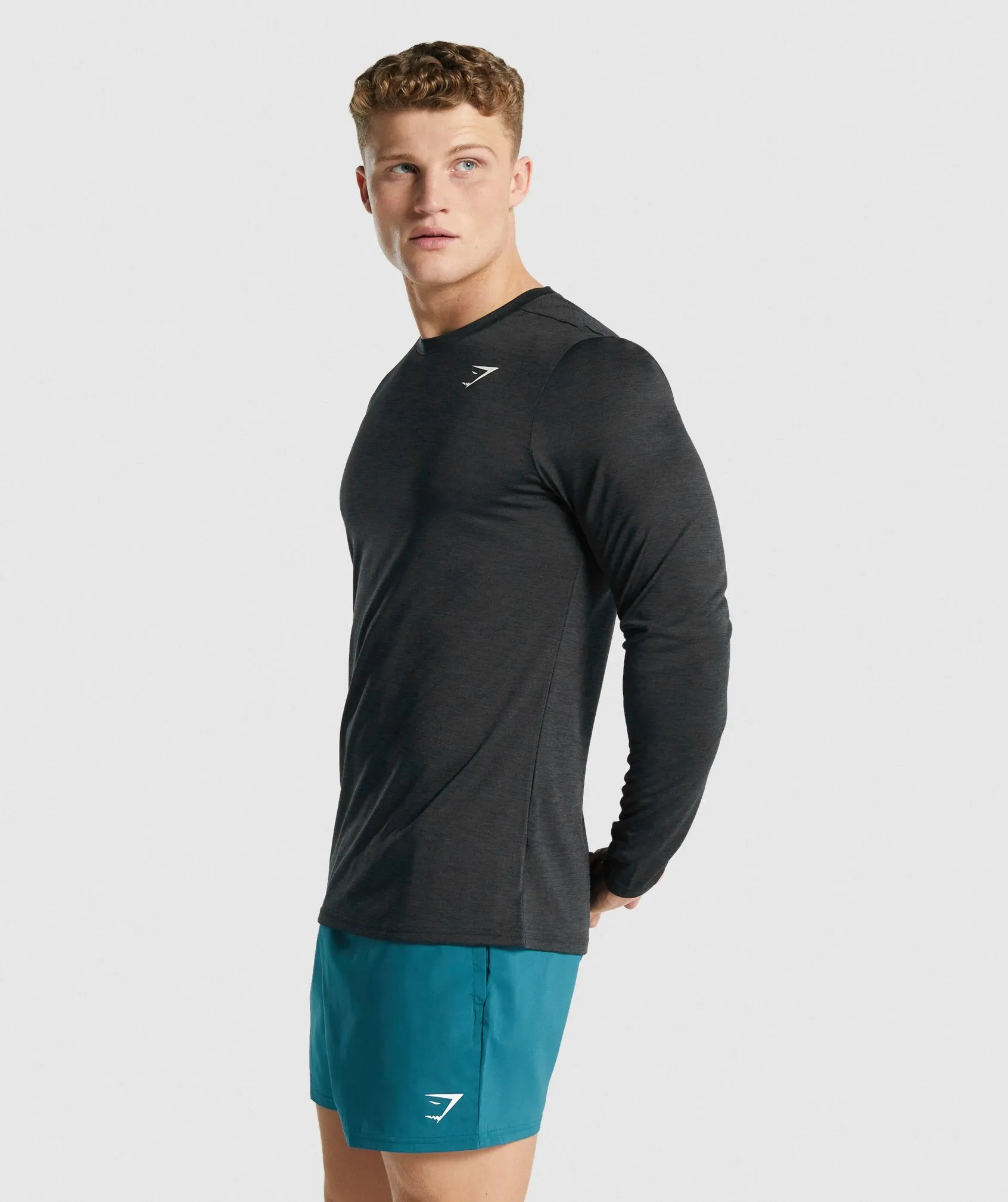 Gymshark Arrival Marl Long Sleeve T-Shirt - Black Marl sold by Gymshark product image thumbnail 3