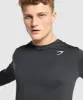 Gymshark Arrival Marl Long Sleeve T-Shirt - Black Marl sold by Gymshark