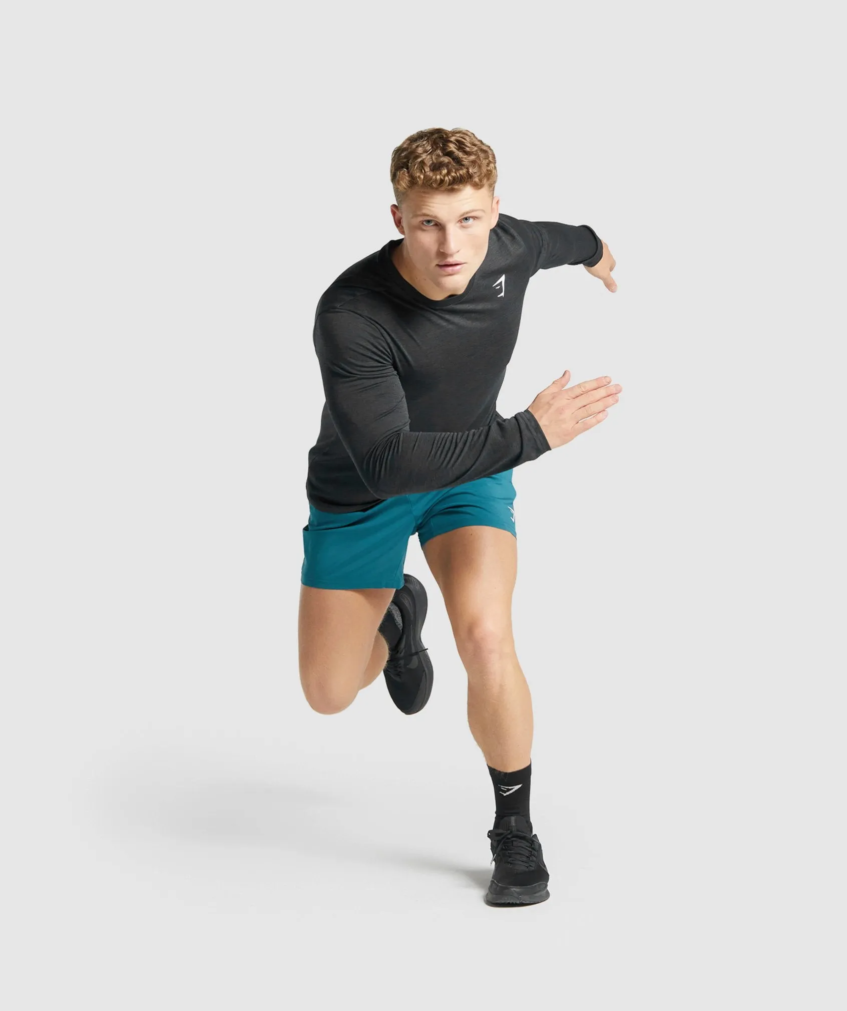 Gymshark Arrival Marl Long Sleeve T-Shirt - Black Marl sold by Gymshark product image thumbnail 4