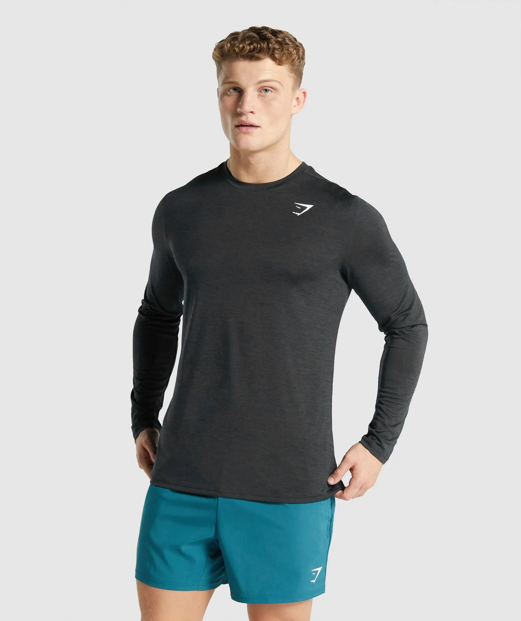 Gymshark Arrival Marl Long Sleeve T-Shirt - Black Marl sold by Gymshark