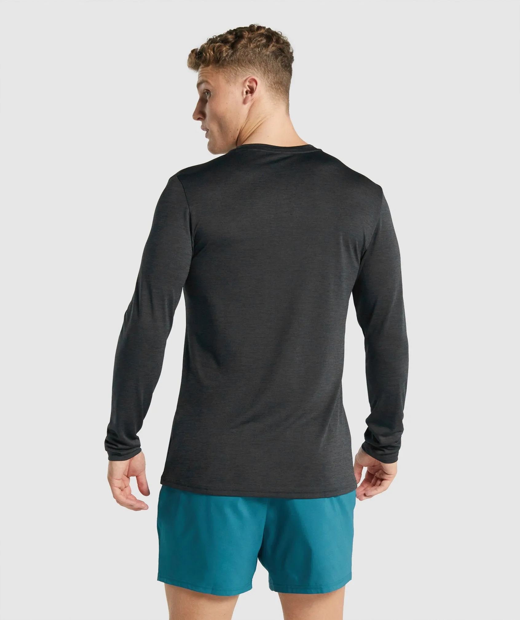 Gymshark Arrival Marl Long Sleeve T-Shirt - Black Marl sold by Gymshark product image thumbnail 2