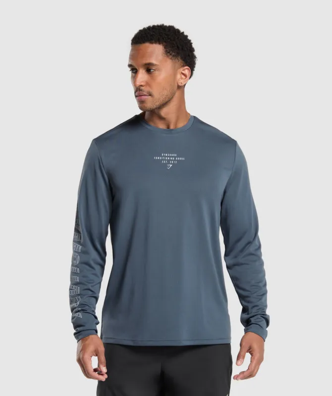 Gymshark Conditioning Goods Long Sleeve T-Shirt - Titanium Blue sold by Gymshark
