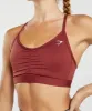 Gymshark Ruched Sports Bra - Rosewood Red sold by Gymshark