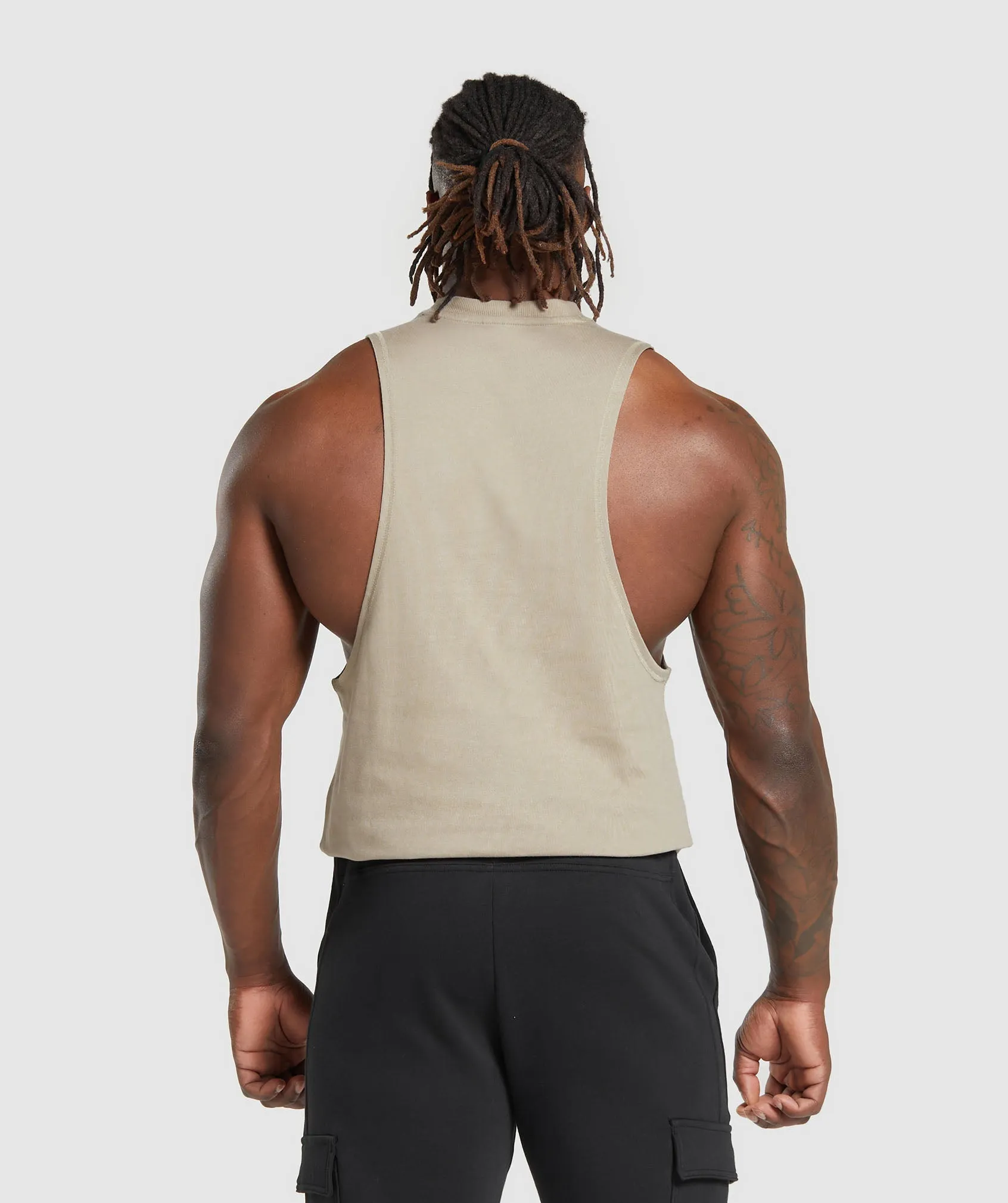 Gymshark Premium Lifting Drop Arm Tank - Sand Brown sold by Gymshark product image thumbnail 2