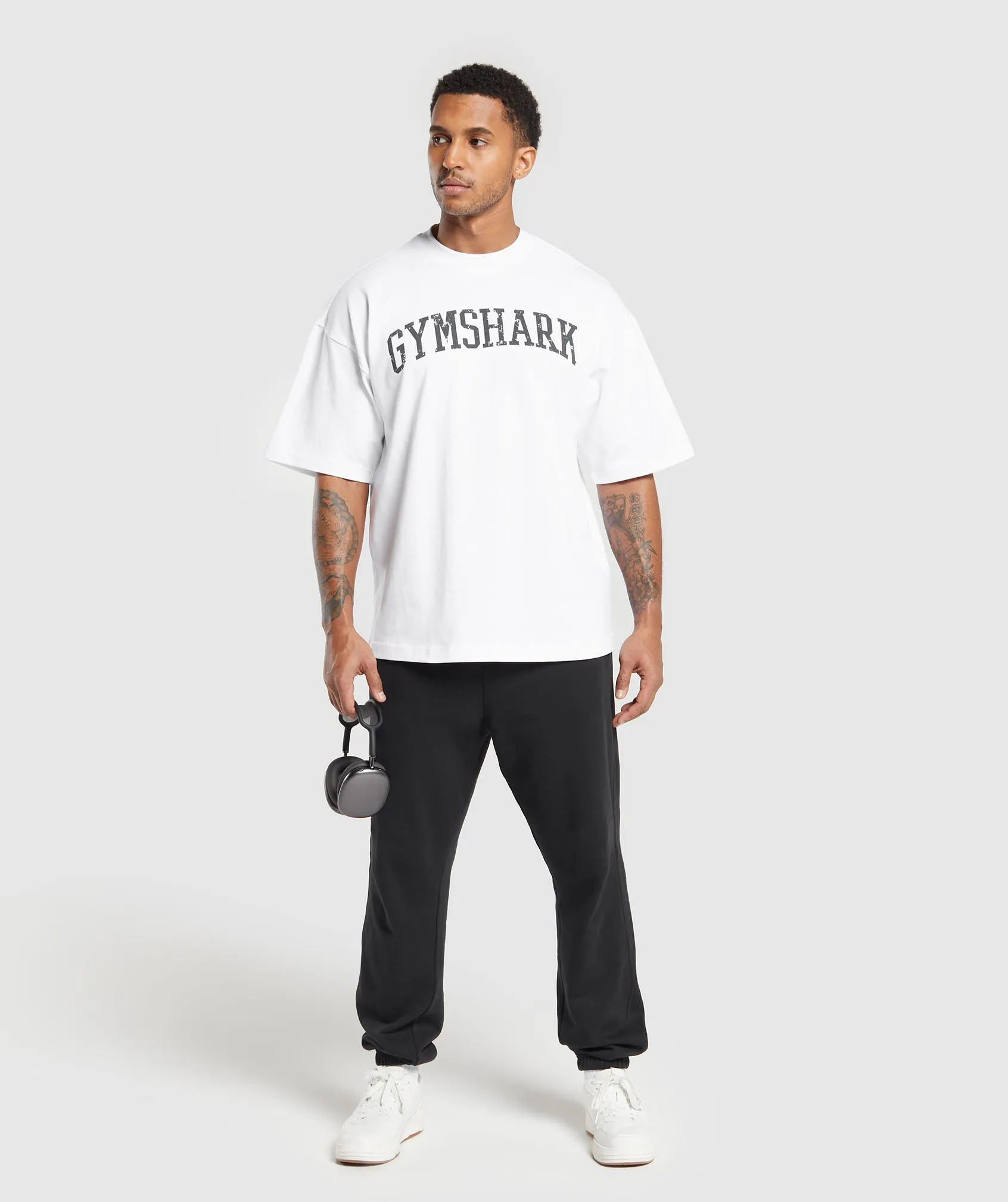 Gymshark Collegiate T-Shirt - White sold by Gymshark product image thumbnail 4