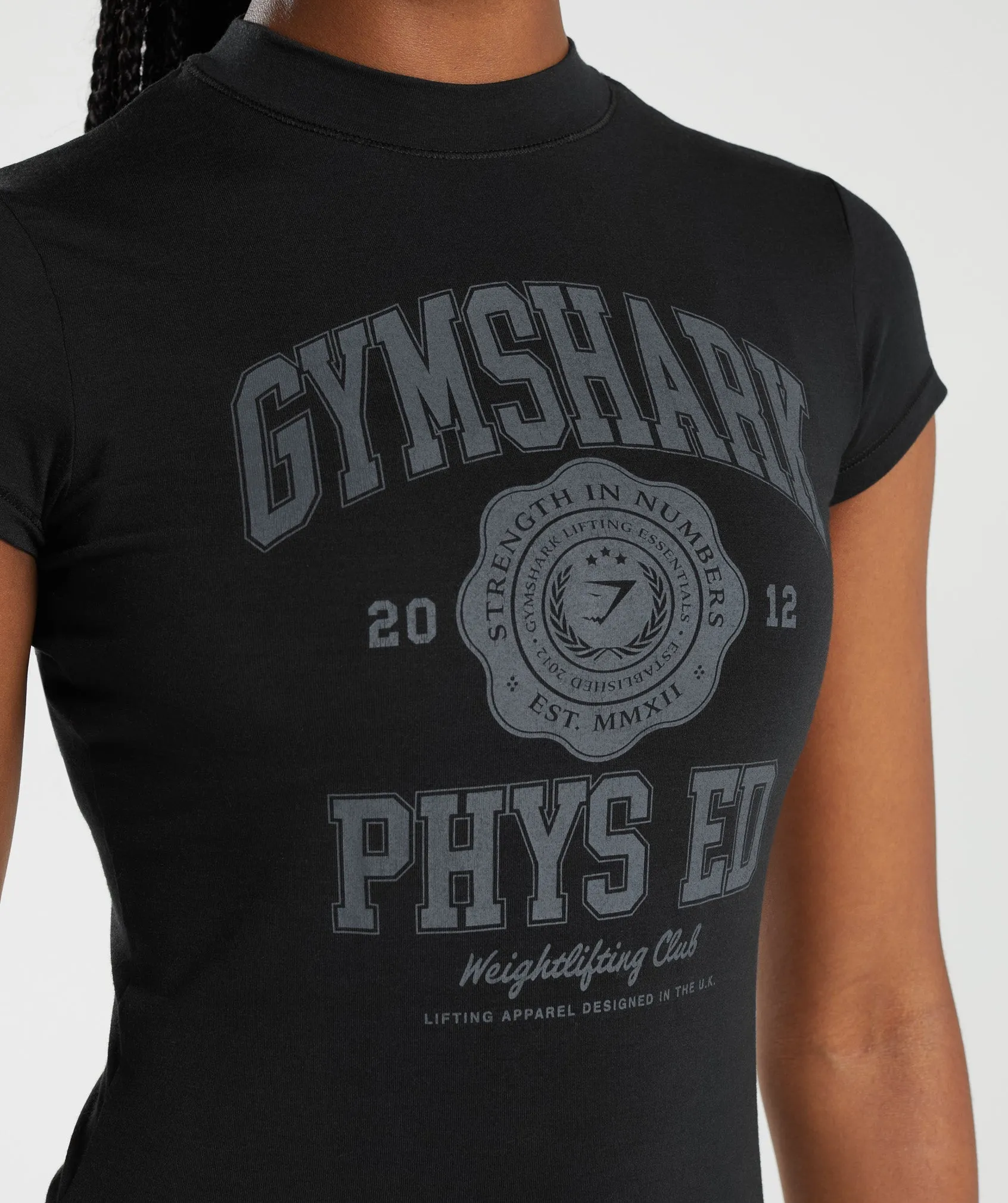 Gymshark Phys Ed Graphic Body Fit T-Shirt - Black sold by Gymshark product image thumbnail 5
