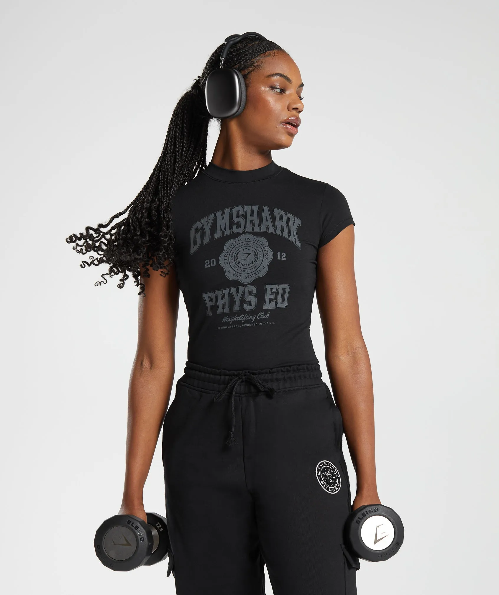 Gymshark Phys Ed Graphic Body Fit T-Shirt - Black sold by Gymshark product image thumbnail 2