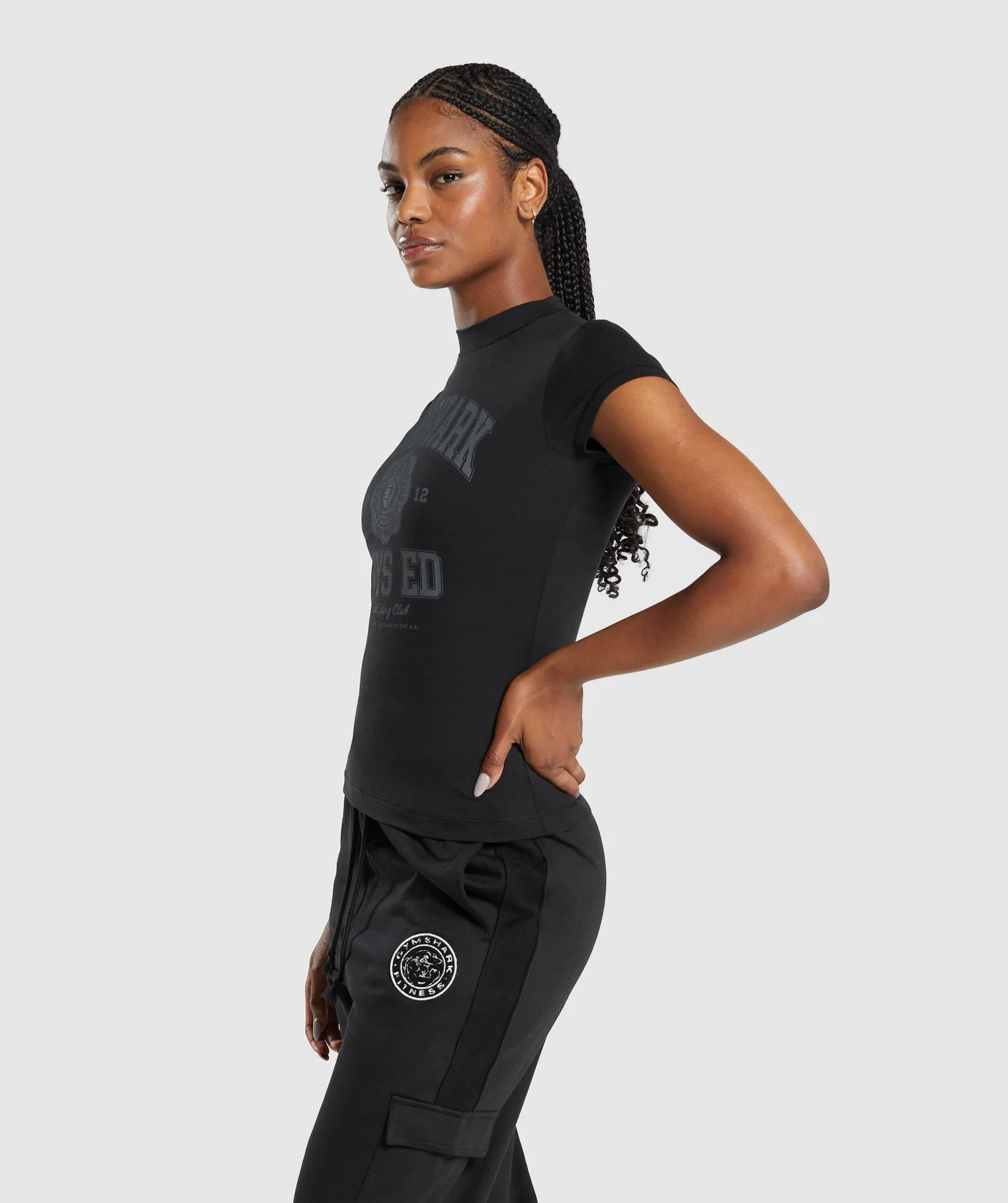Gymshark Phys Ed Graphic Body Fit T-Shirt - Black sold by Gymshark product image thumbnail 4