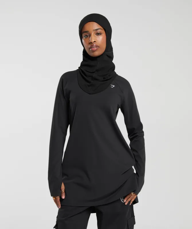 Gymshark Long Line Long Sleeve Top - Black sold by Gymshark