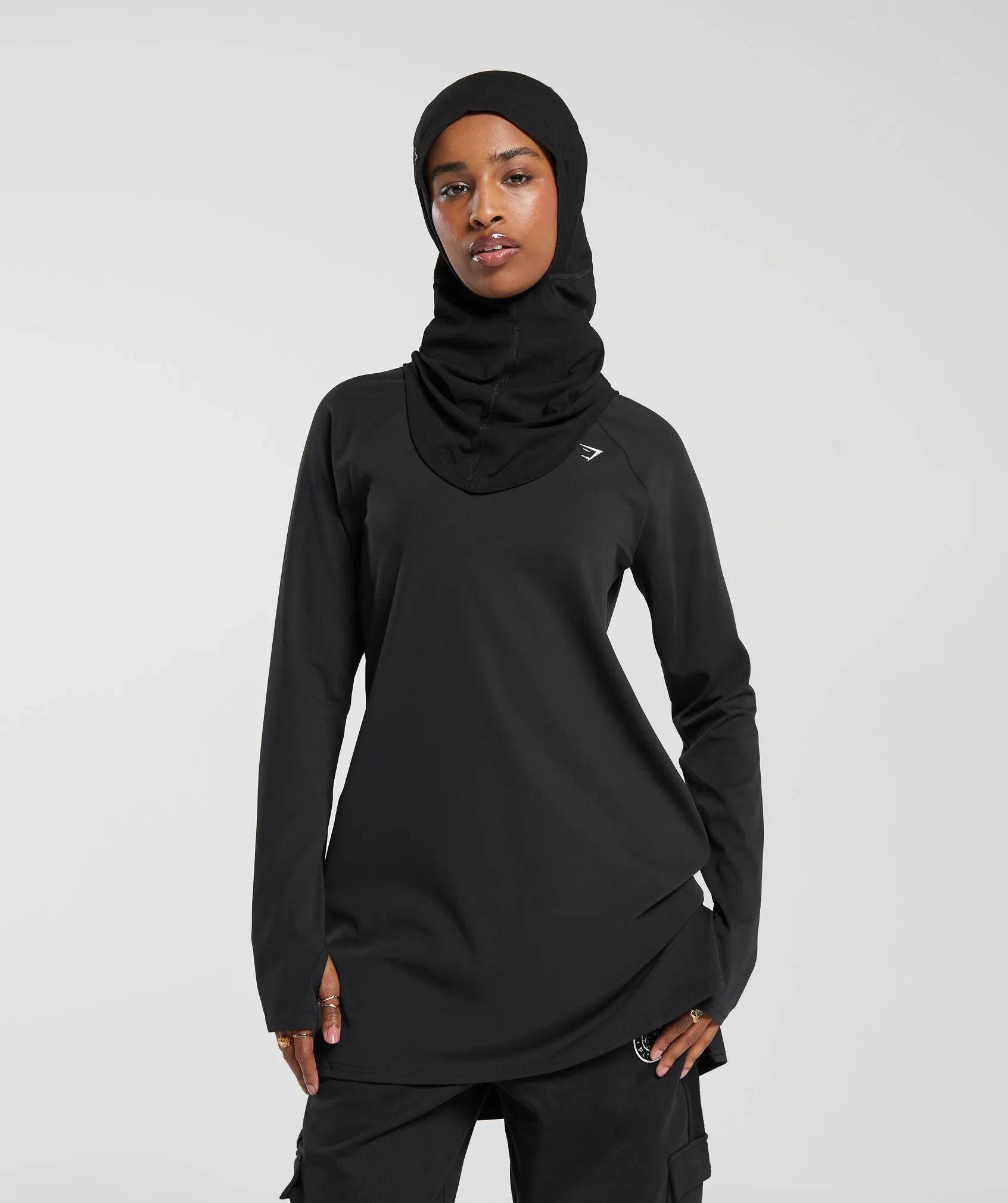 Gymshark Long Line Long Sleeve Top - Black sold by Gymshark