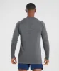 Gymshark Geo Seamless Long Sleeve T-Shirt - Charcoal Grey/Black sold by Gymshark