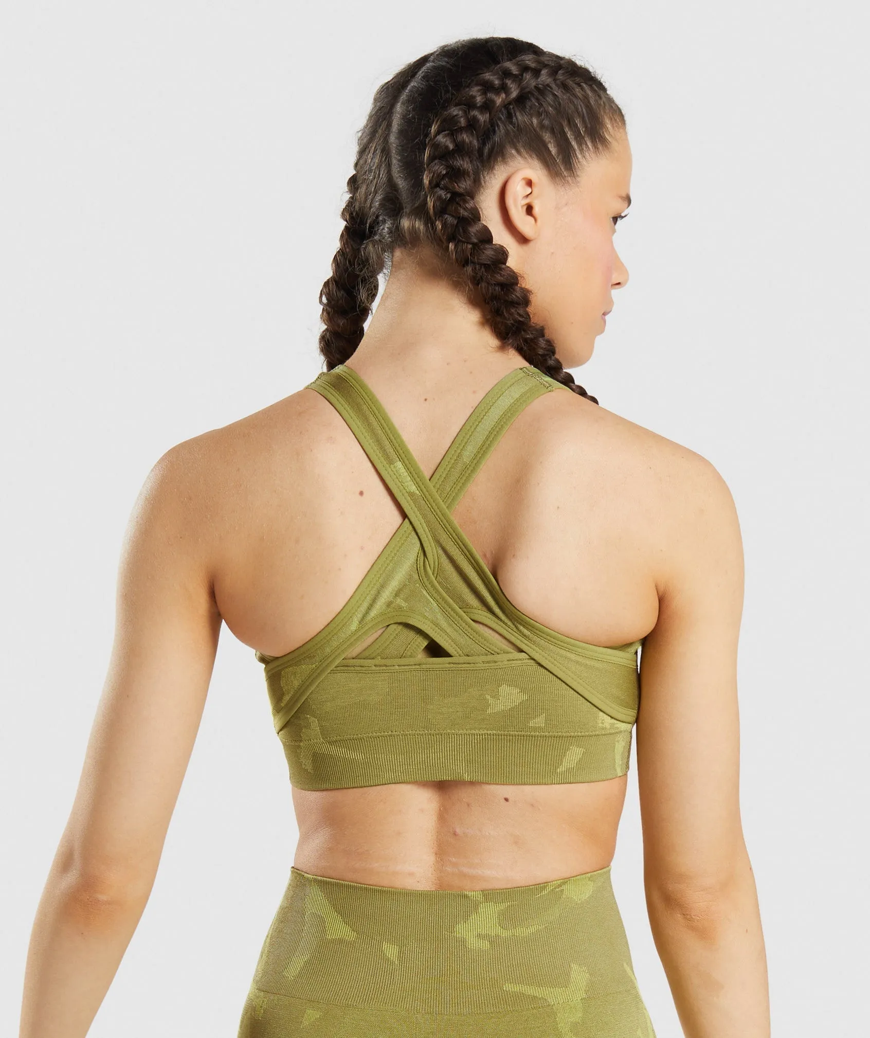 Gymshark Adapt Camo Seamless Sports Bra - Savanna | Griffin Green sold by Gymshark product image thumbnail 2