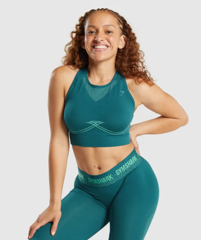 Gymshark Apex Seamless Sports Bra - Teal sold by Gymshark