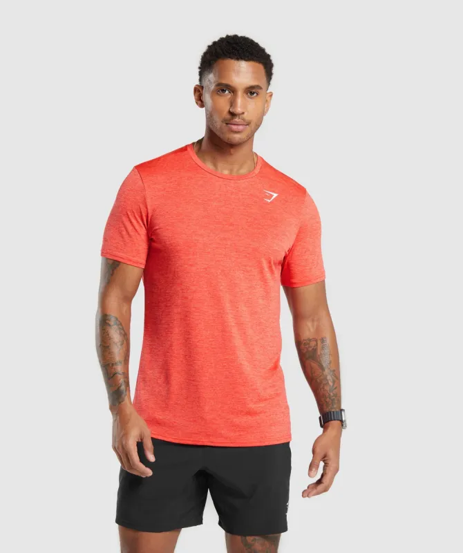 Gymshark Arrival Marl T-Shirt - Pow Red/Wannabe Orange Marl sold by Gymshark