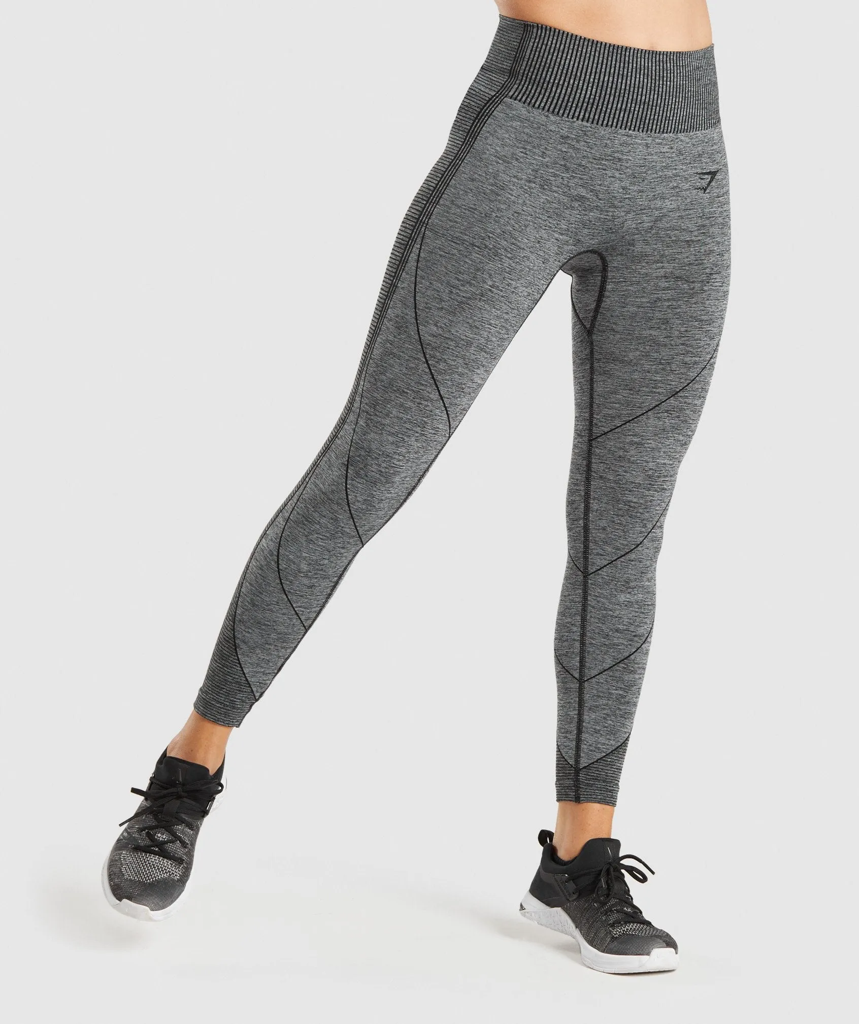 Gymshark Hyper Amplify Leggings - Black Marl/Black sold by Gymshark