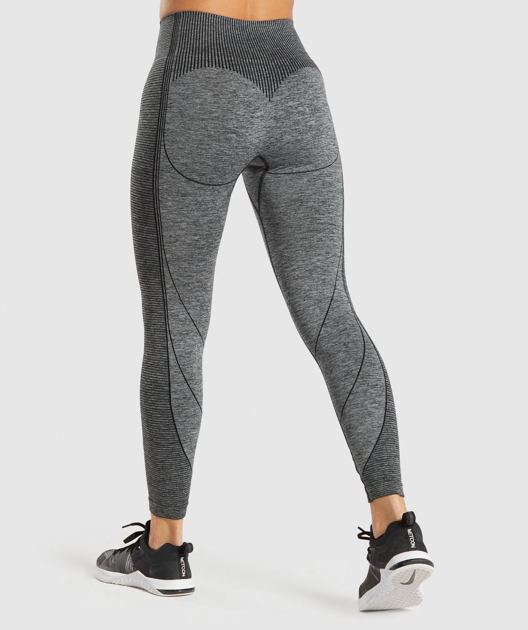 Gymshark Hyper Amplify Leggings - Black Marl/Black sold by Gymshark product image thumbnail 2