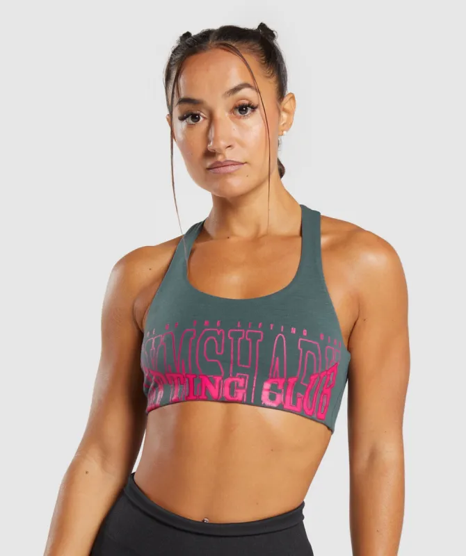 Gymshark Lifting Graphic Bralette - Smokey Teal sold by Gymshark