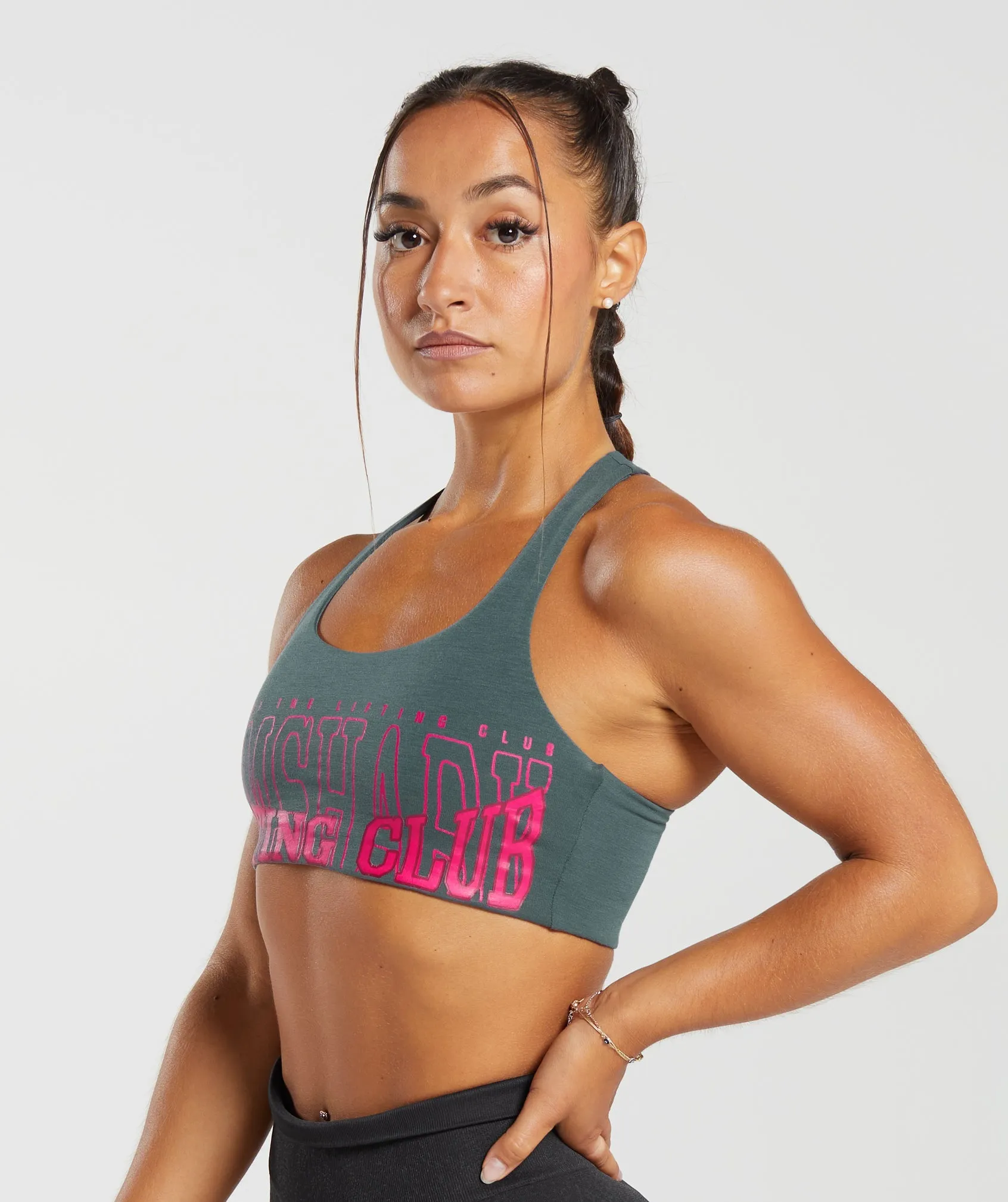 Gymshark Lifting Graphic Bralette - Smokey Teal sold by Gymshark product image thumbnail 3