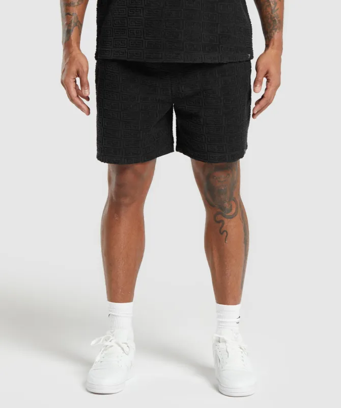 Gymshark Towelling 7" Shorts - Black sold by Gymshark