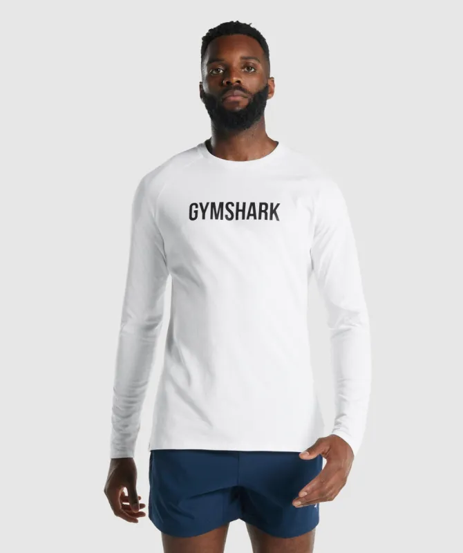 Gymshark Apollo Long Sleeve T-Shirt - White sold by Gymshark