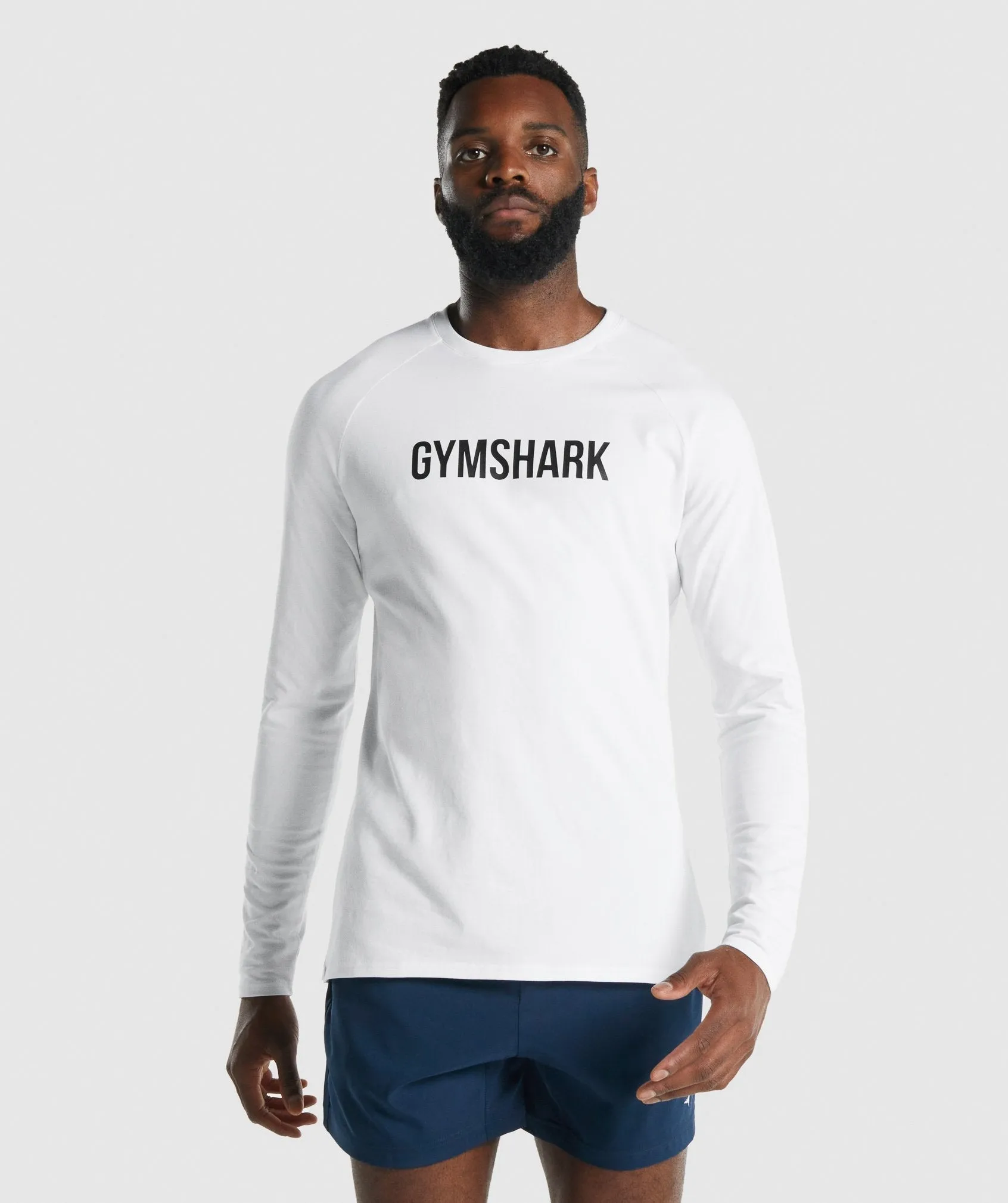 Gymshark Apollo Long Sleeve T-Shirt - White sold by Gymshark