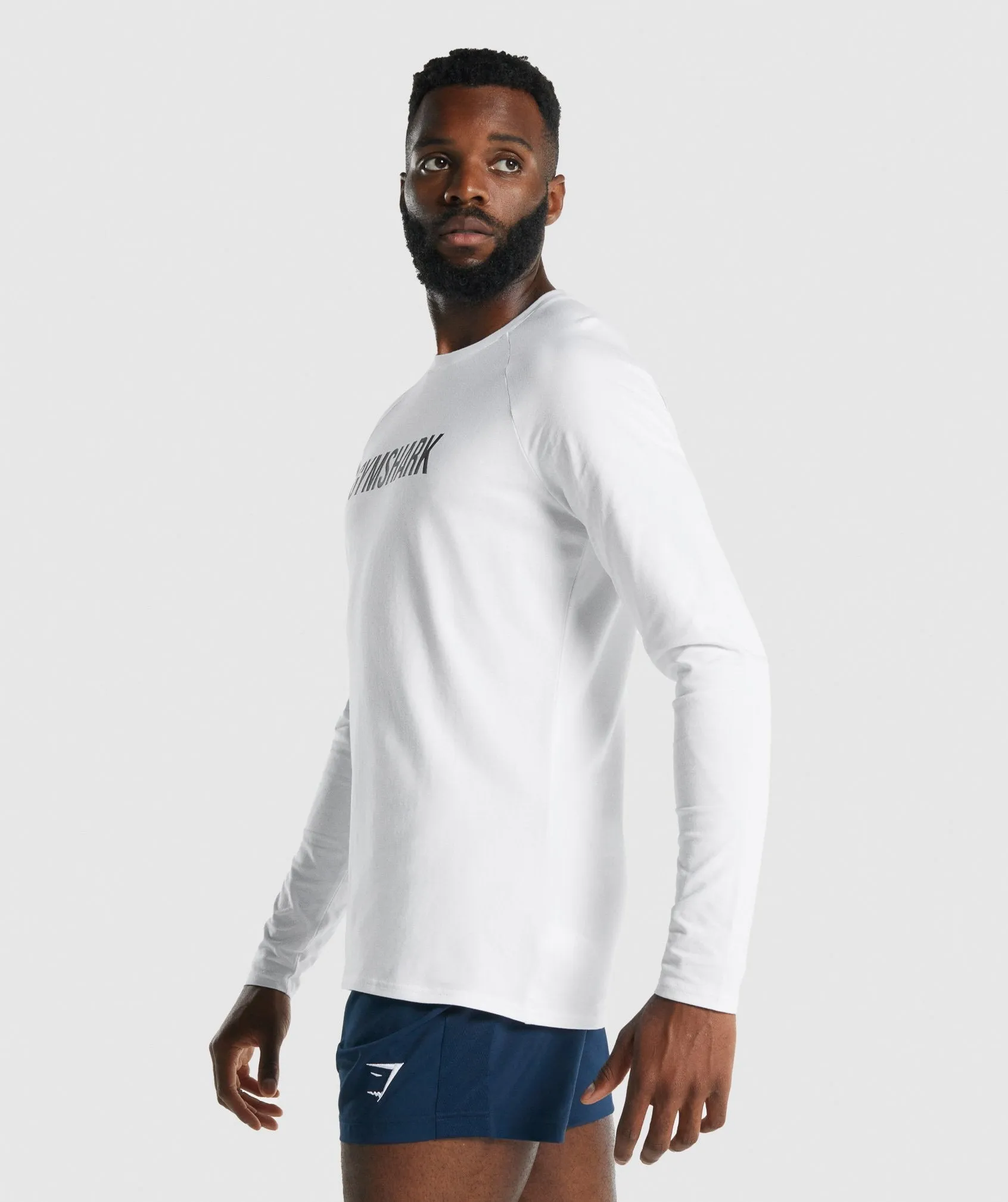 Gymshark Apollo Long Sleeve T-Shirt - White sold by Gymshark product image thumbnail 3
