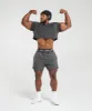 Gymshark Heritage Washed Crop T-Shirt - Onyx Grey sold by Gymshark