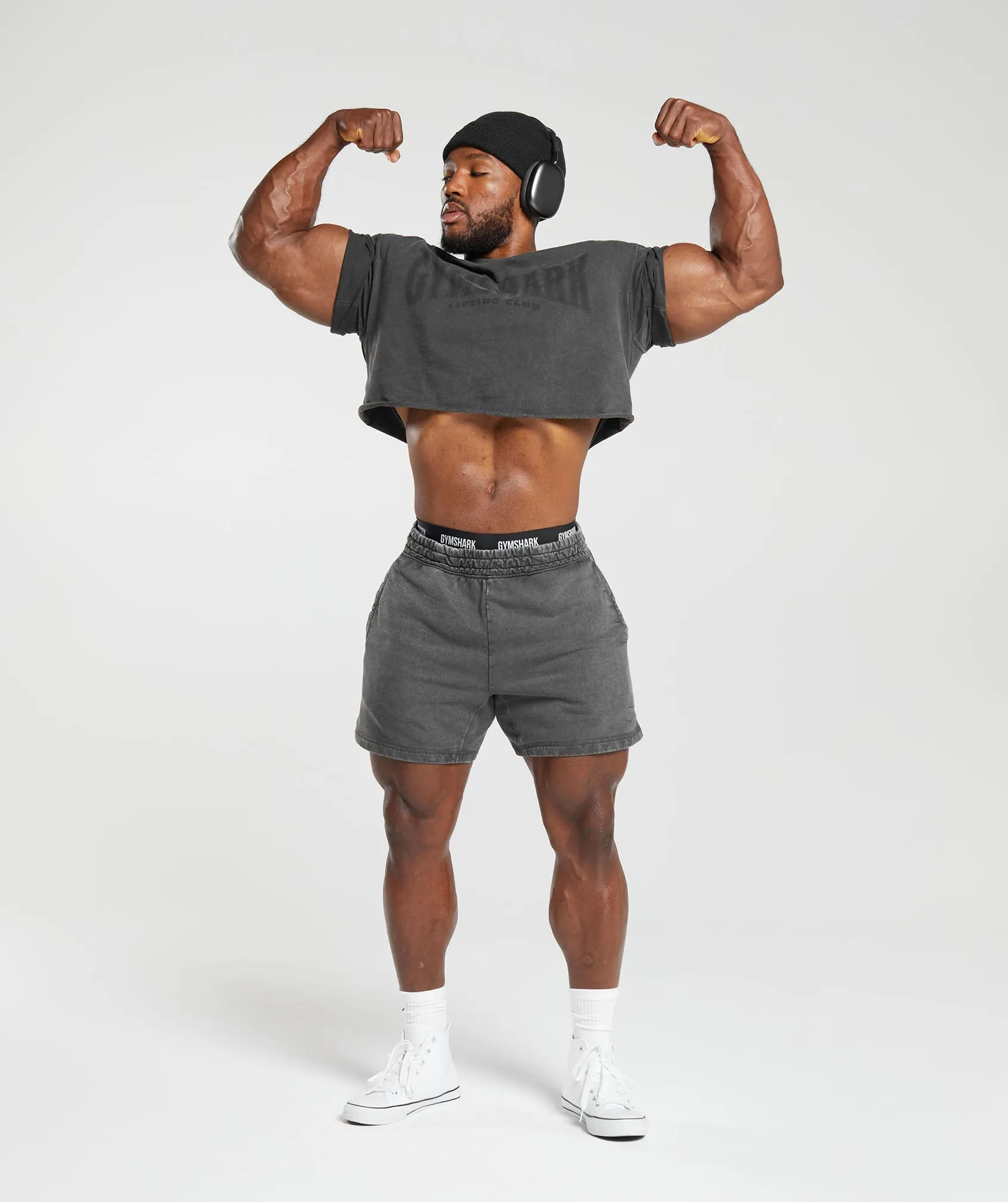 Gymshark Heritage Washed Crop T-Shirt - Onyx Grey sold by Gymshark product image thumbnail 4