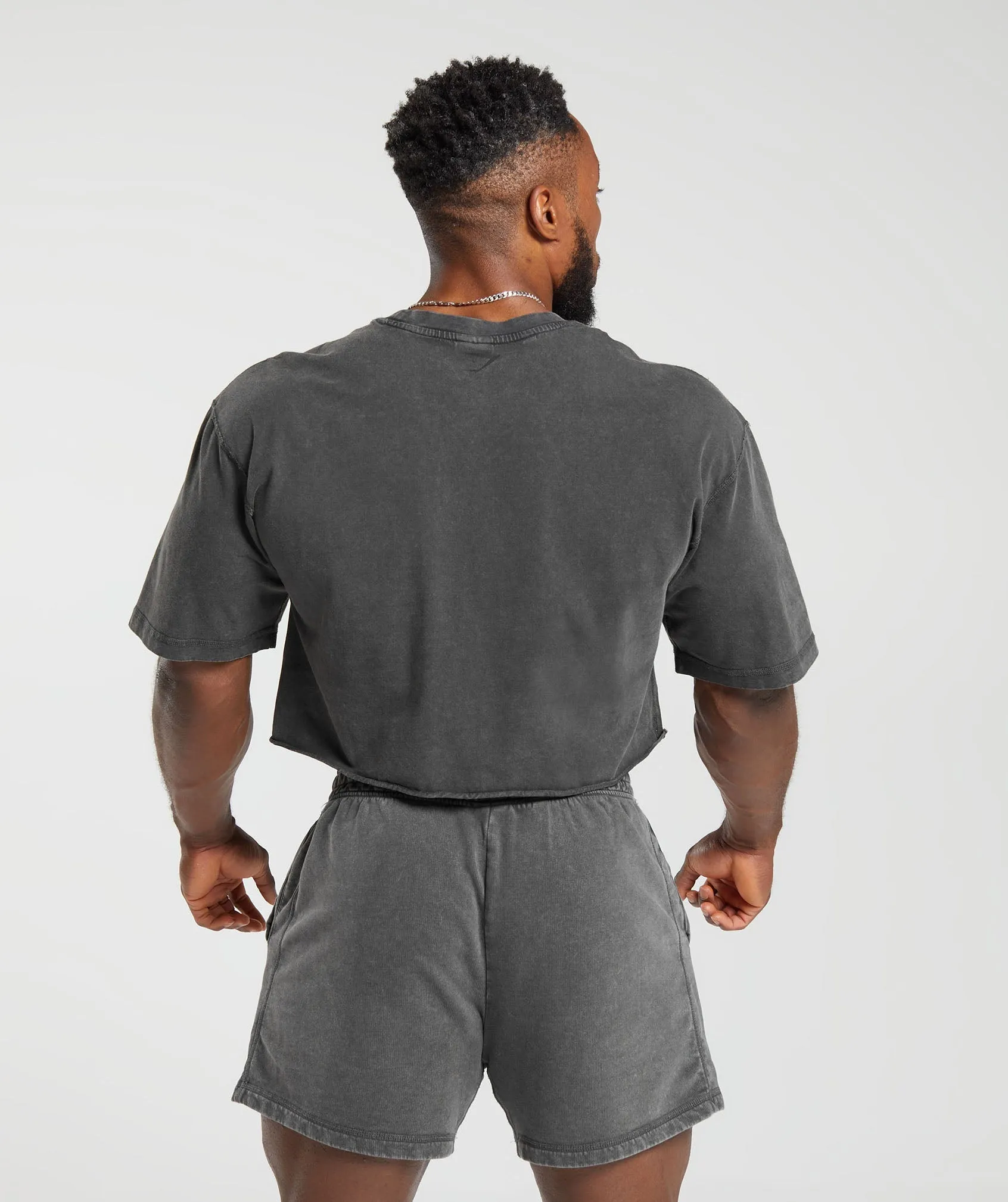 Gymshark Heritage Washed Crop T-Shirt - Onyx Grey sold by Gymshark product image thumbnail 2