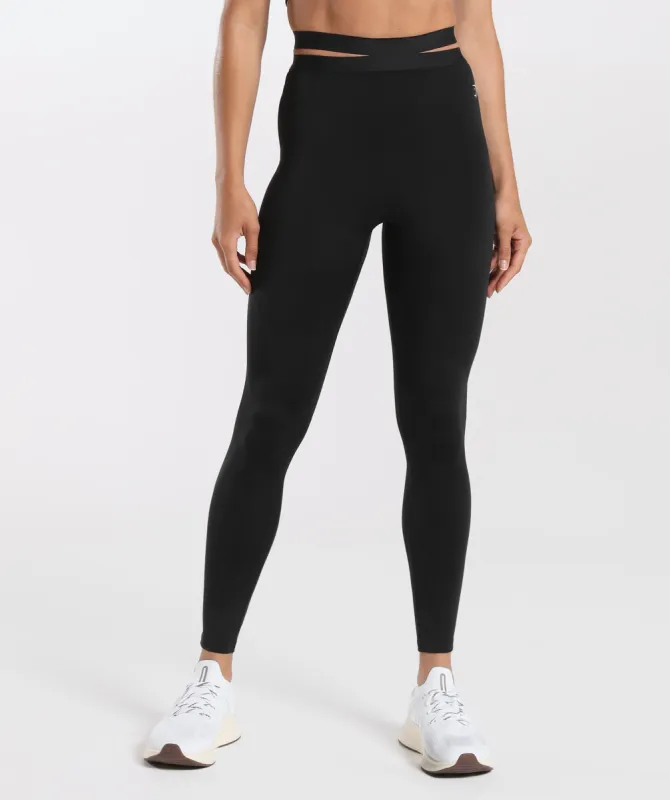 Gymshark Strappy Waistband Leggings - Black sold by Gymshark