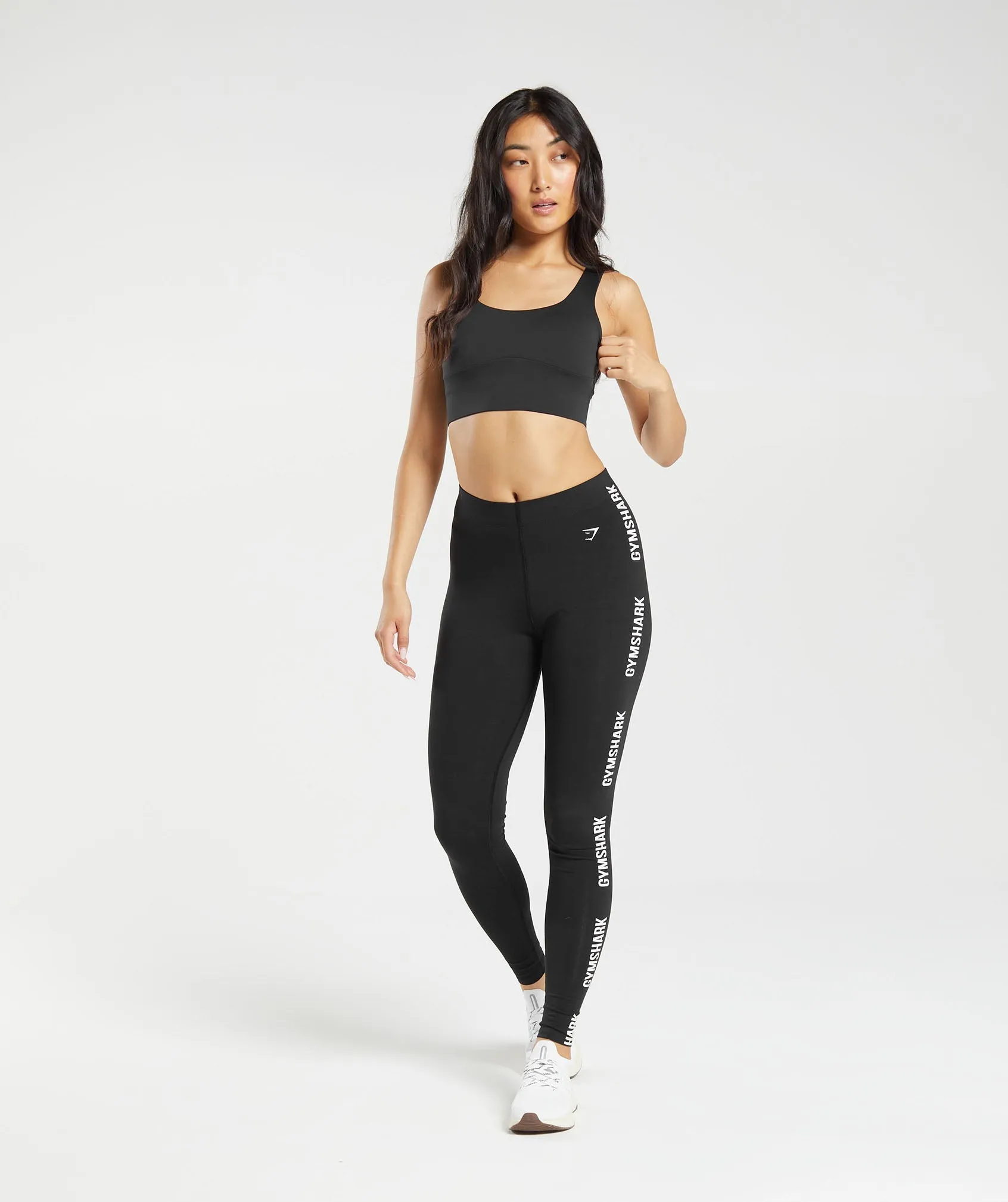 Gymshark Cotton Graphic Tape Leggings - Black sold by Gymshark product image thumbnail 4