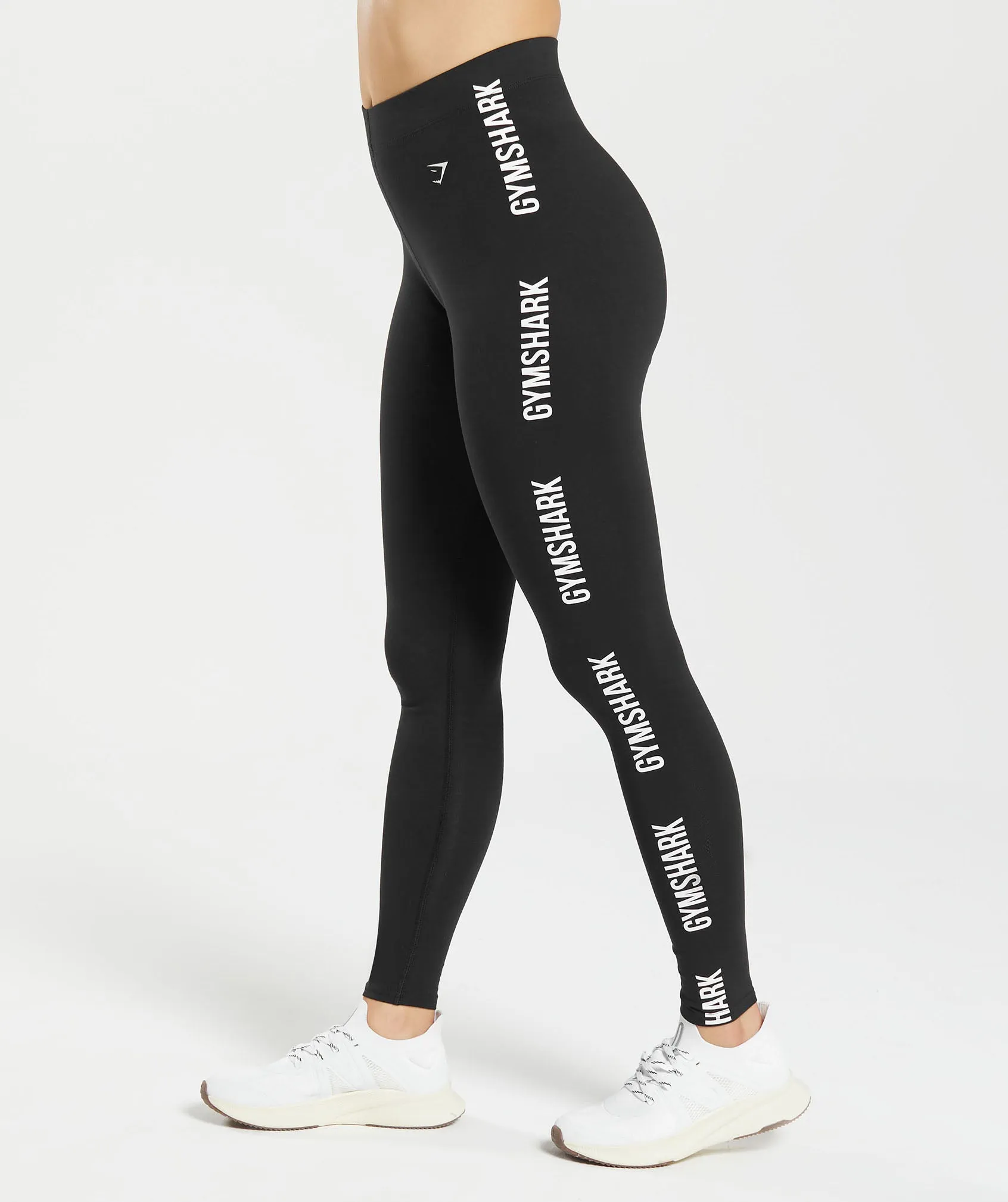 Gymshark Cotton Graphic Tape Leggings - Black sold by Gymshark