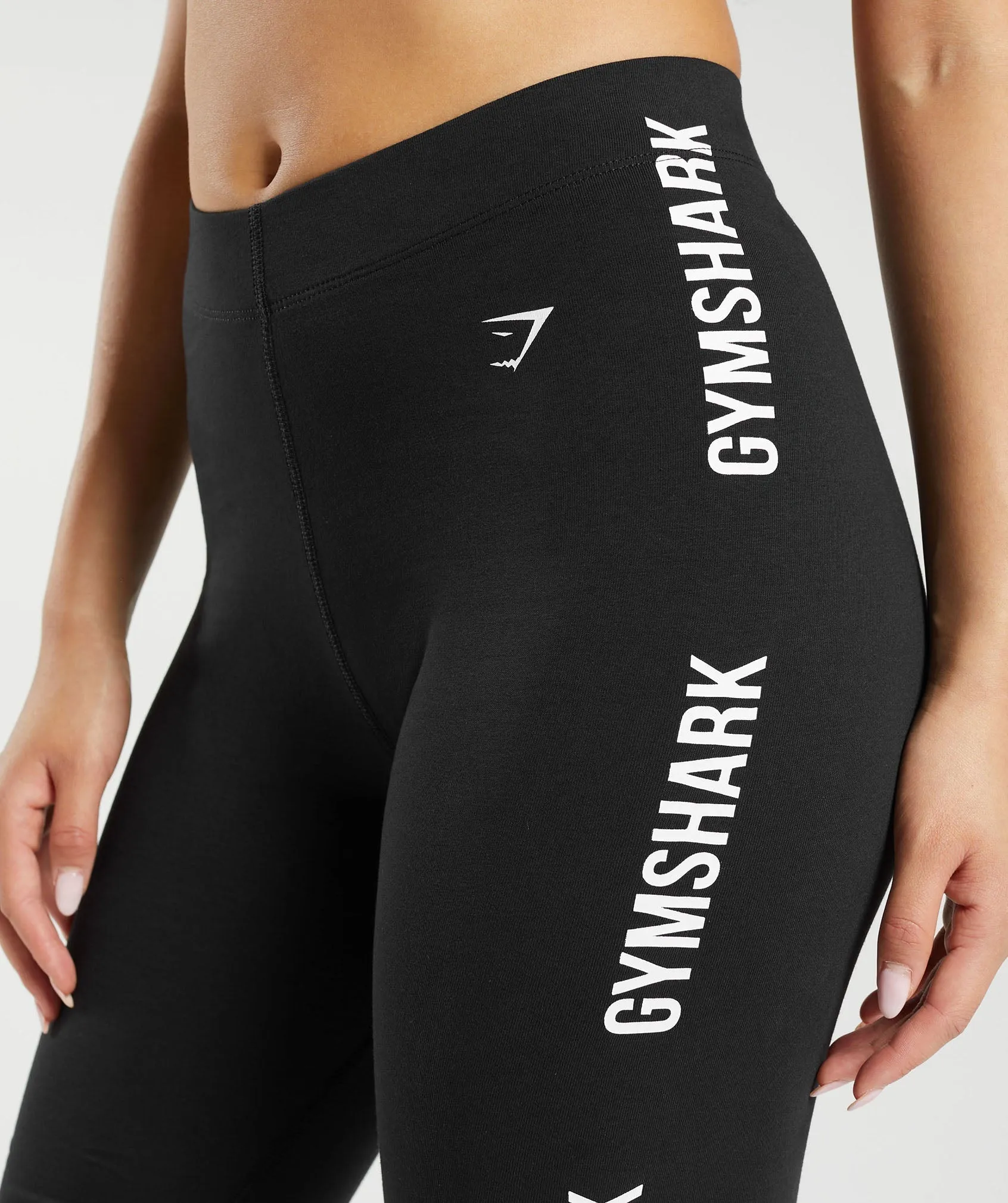 Gymshark Cotton Graphic Tape Leggings - Black sold by Gymshark product image thumbnail 5