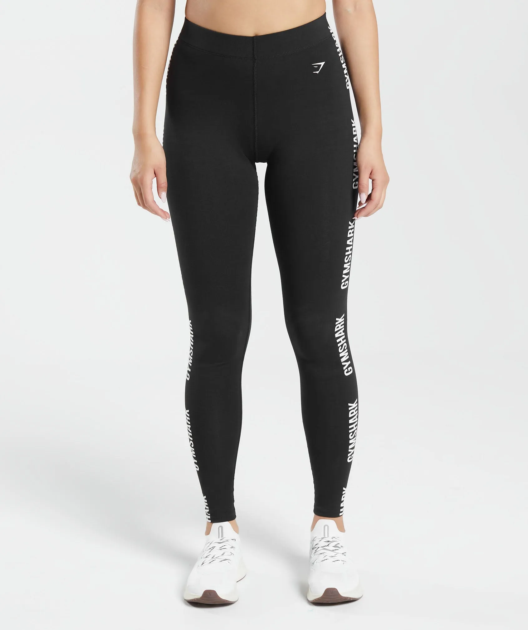 Gymshark Cotton Graphic Tape Leggings - Black sold by Gymshark product image thumbnail 2
