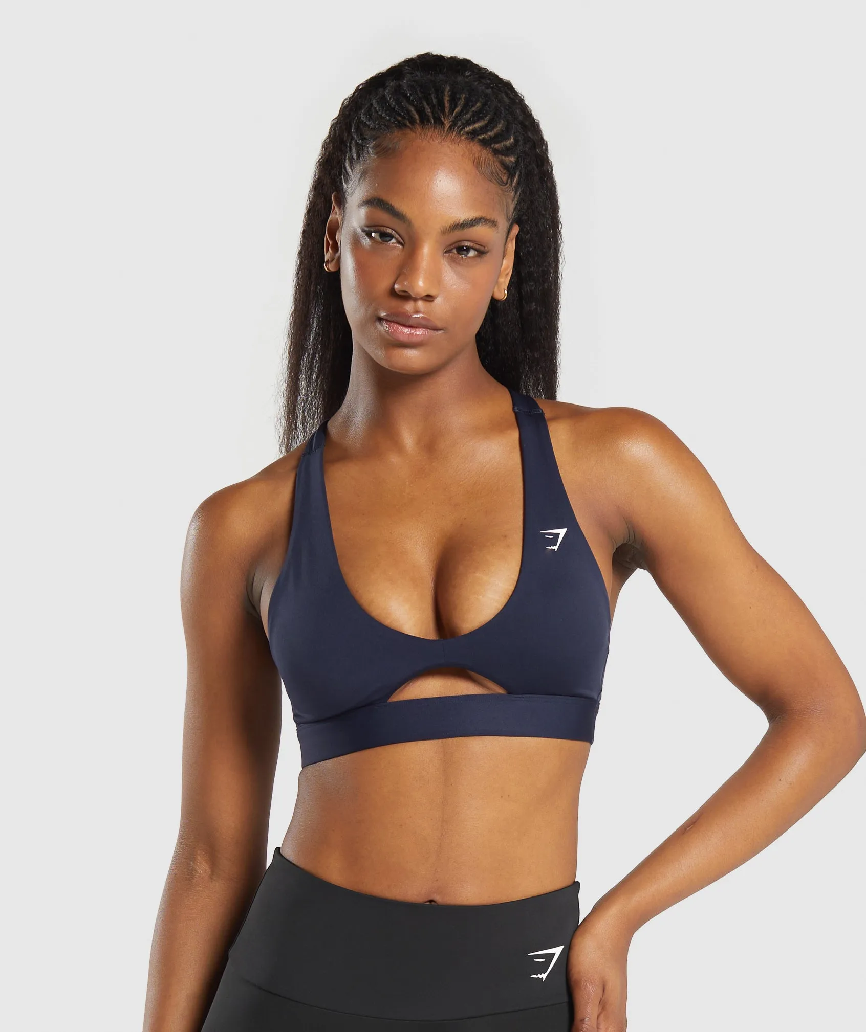 Gymshark Peek A Boo Sports Bra - Heavy Blue sold by Gymshark