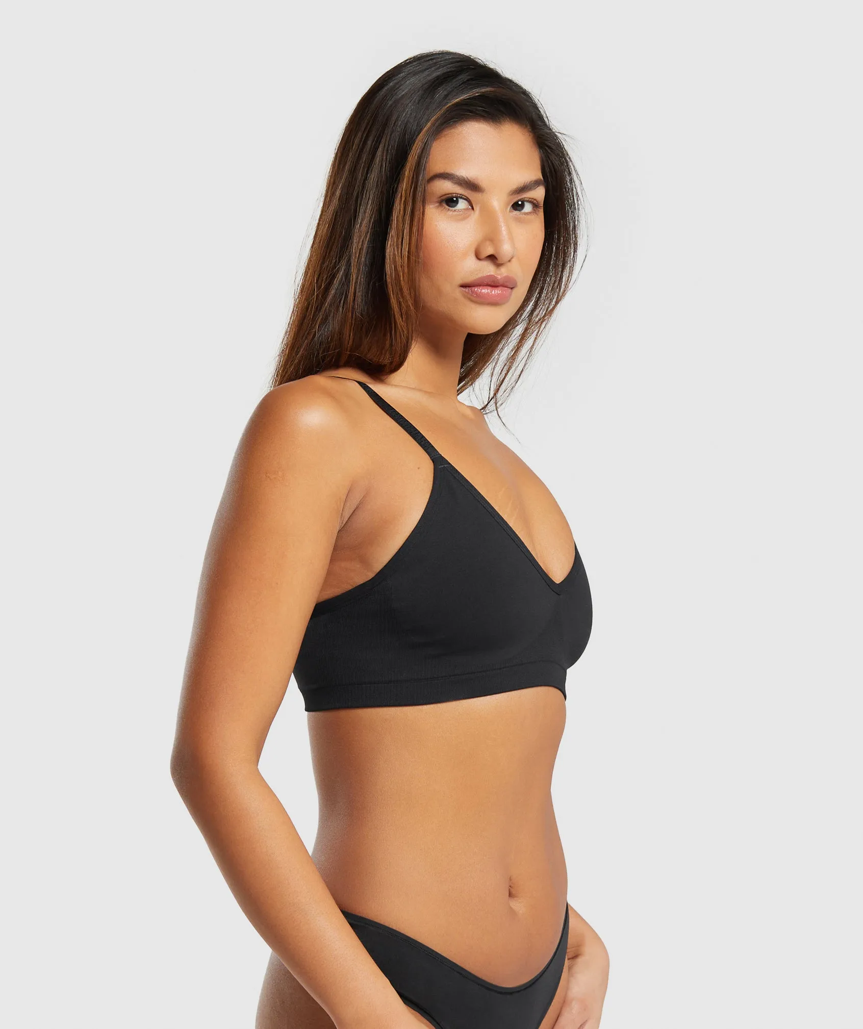 Gymshark Seamless V Neck Bralette - Black sold by Gymshark product image thumbnail 3
