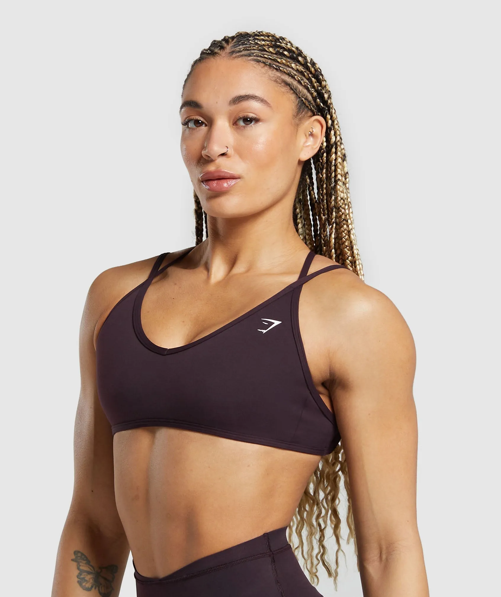 Gymshark Back Gains Sports Bra - Plum Brown sold by Gymshark product image thumbnail 3