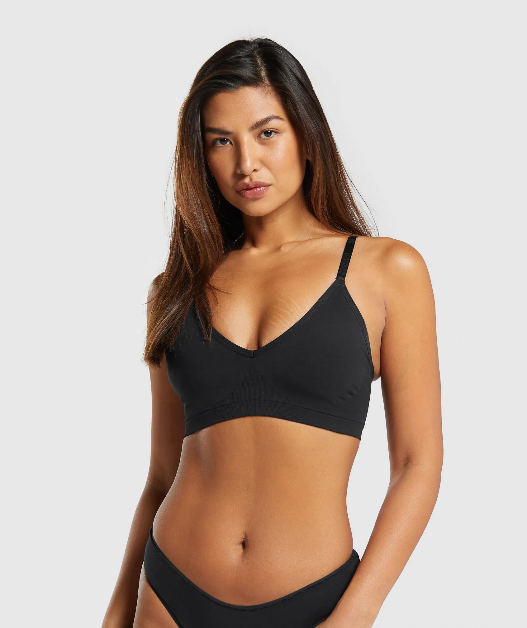 Gymshark Seamless V Neck Bralette - Black sold by Gymshark