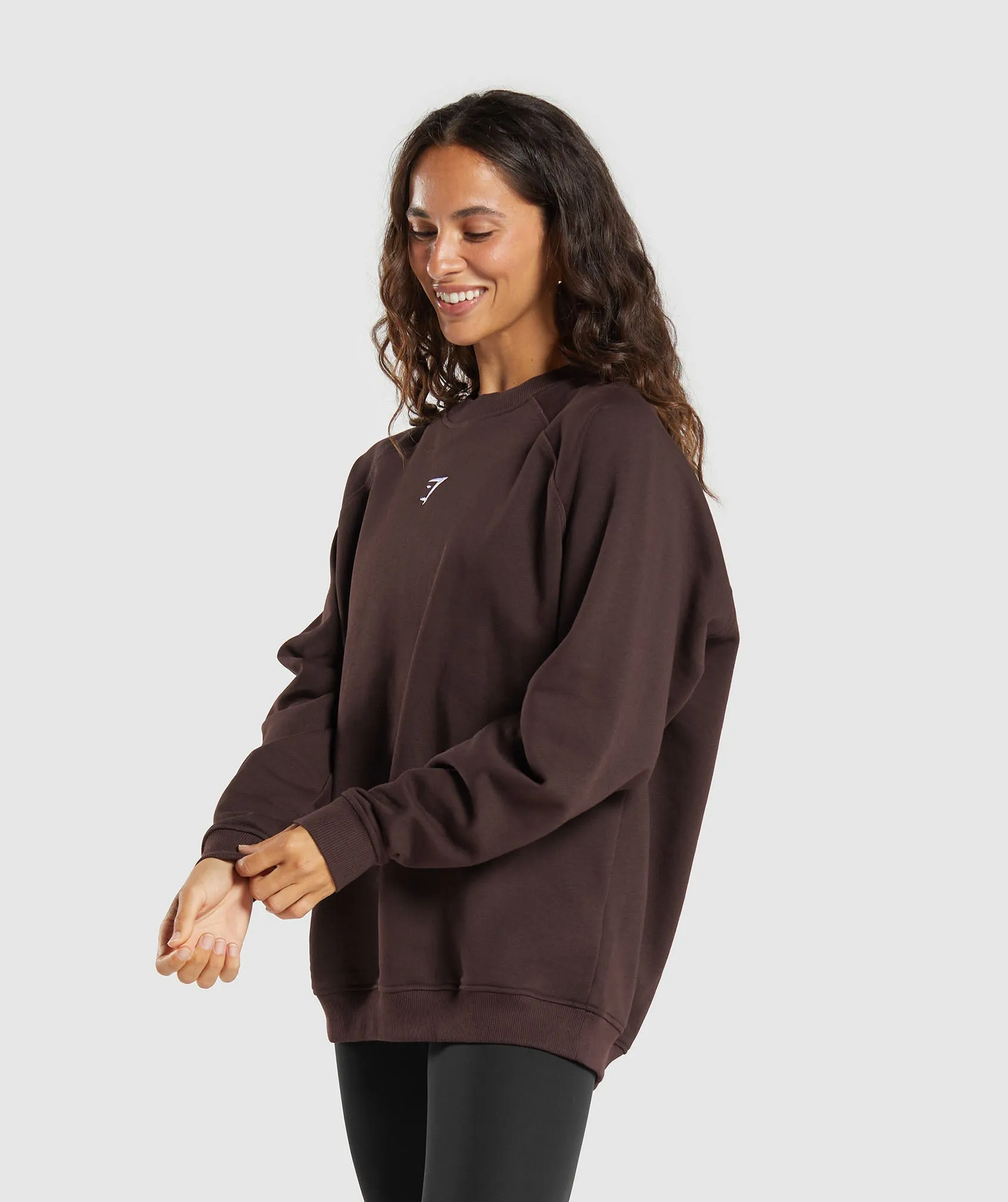 Gymshark Training Oversized Fleece Sweatshirt - Heritage Brown sold by Gymshark product image thumbnail 3