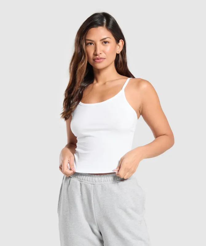 Gymshark Cotton Cami Tank - White sold by Gymshark