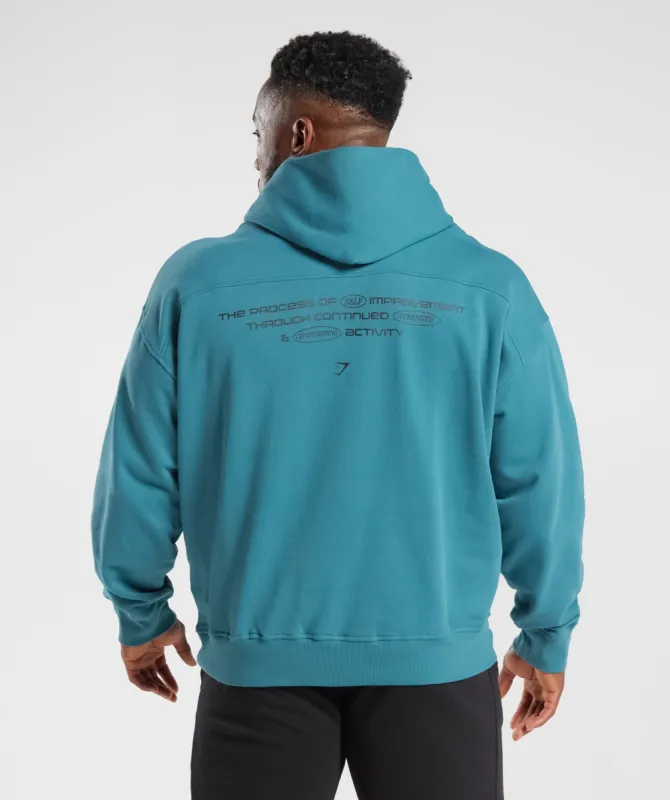 Gymshark Intergalactic Lifting Hoodie Terrace Blue Parallel