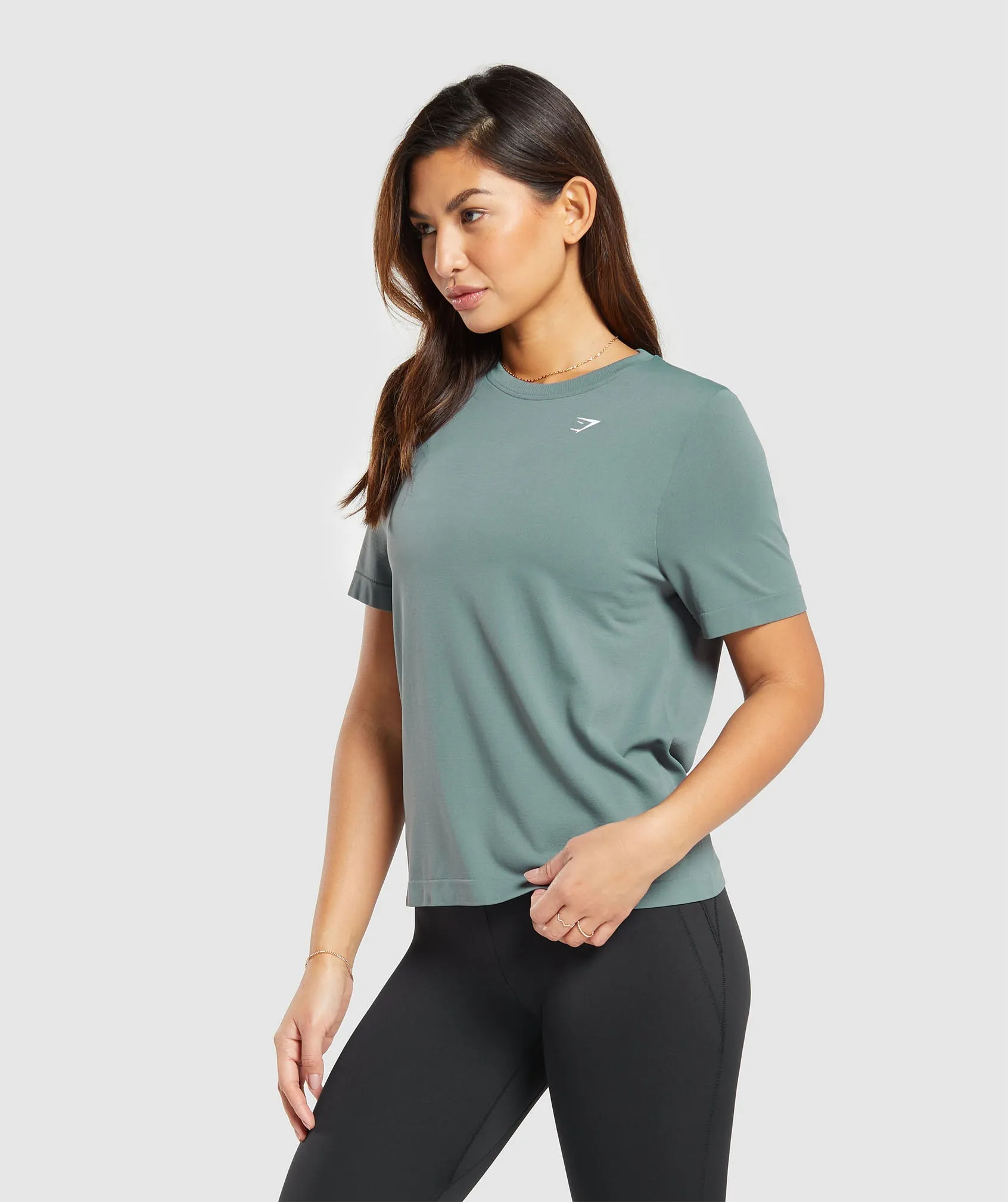 Gymshark Everyday Seamless T-Shirt - Cargo Teal sold by Gymshark product image thumbnail 3