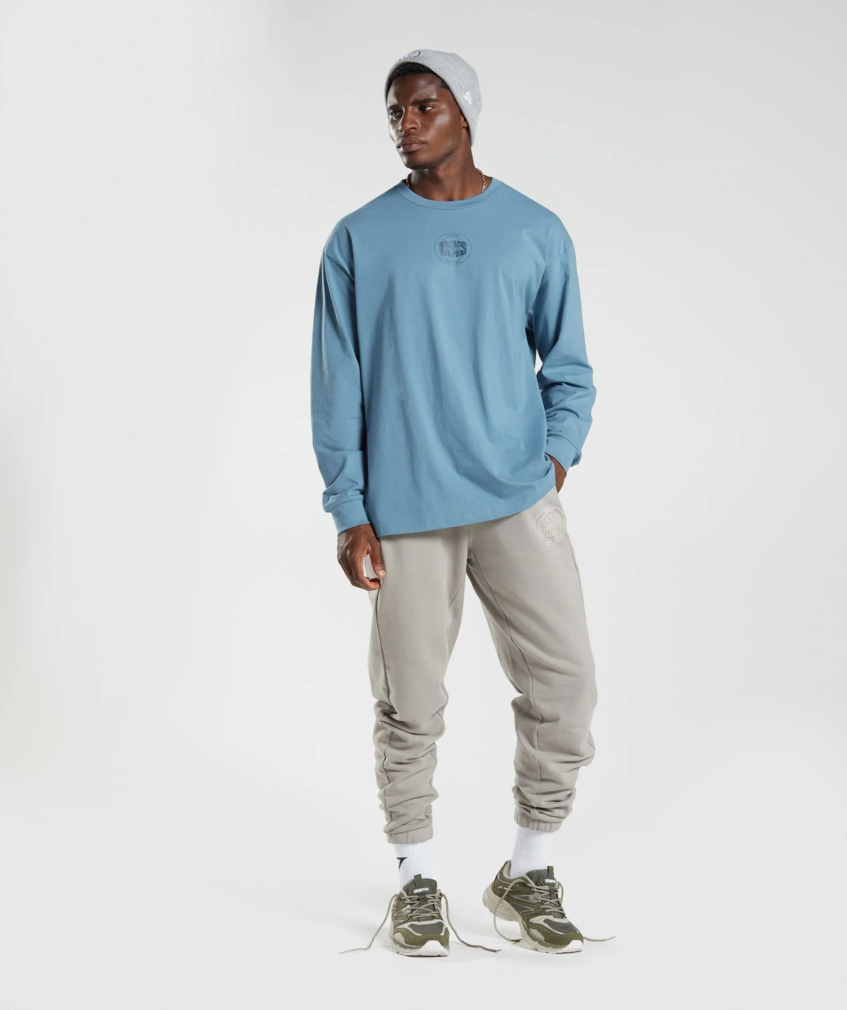 Gymshark GS10 Year Oversized Long Sleeve T-Shirt - Denim Blue sold by Gymshark product image thumbnail 4