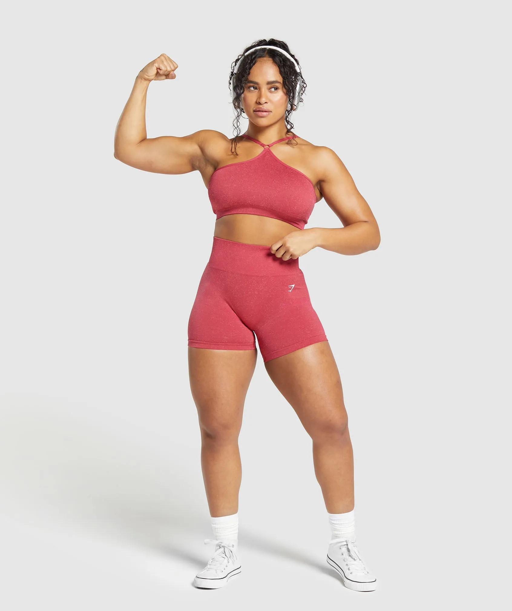 Gymshark Adapt Fleck Seamless Halterneck Bralette- Vintage Pink/Classic Pink sold by Gymshark product image thumbnail 4